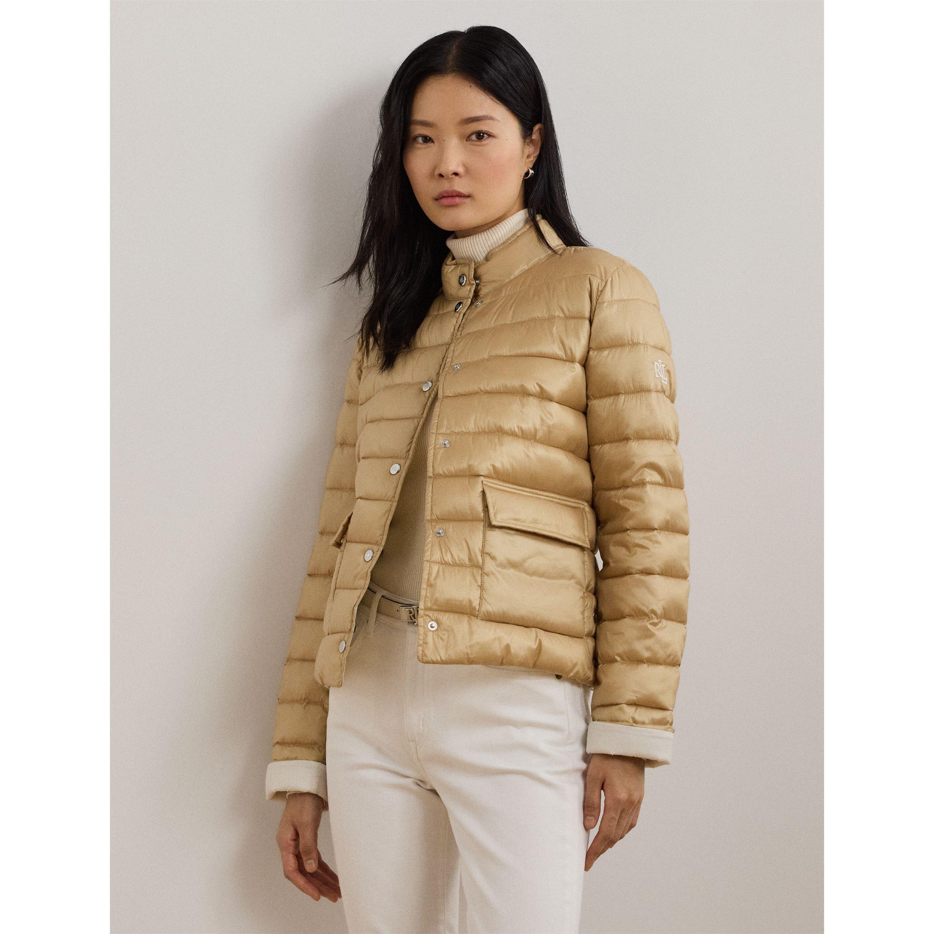 Lauren by Ralph Lauren Women's Metallic Quilted Duck Down Long