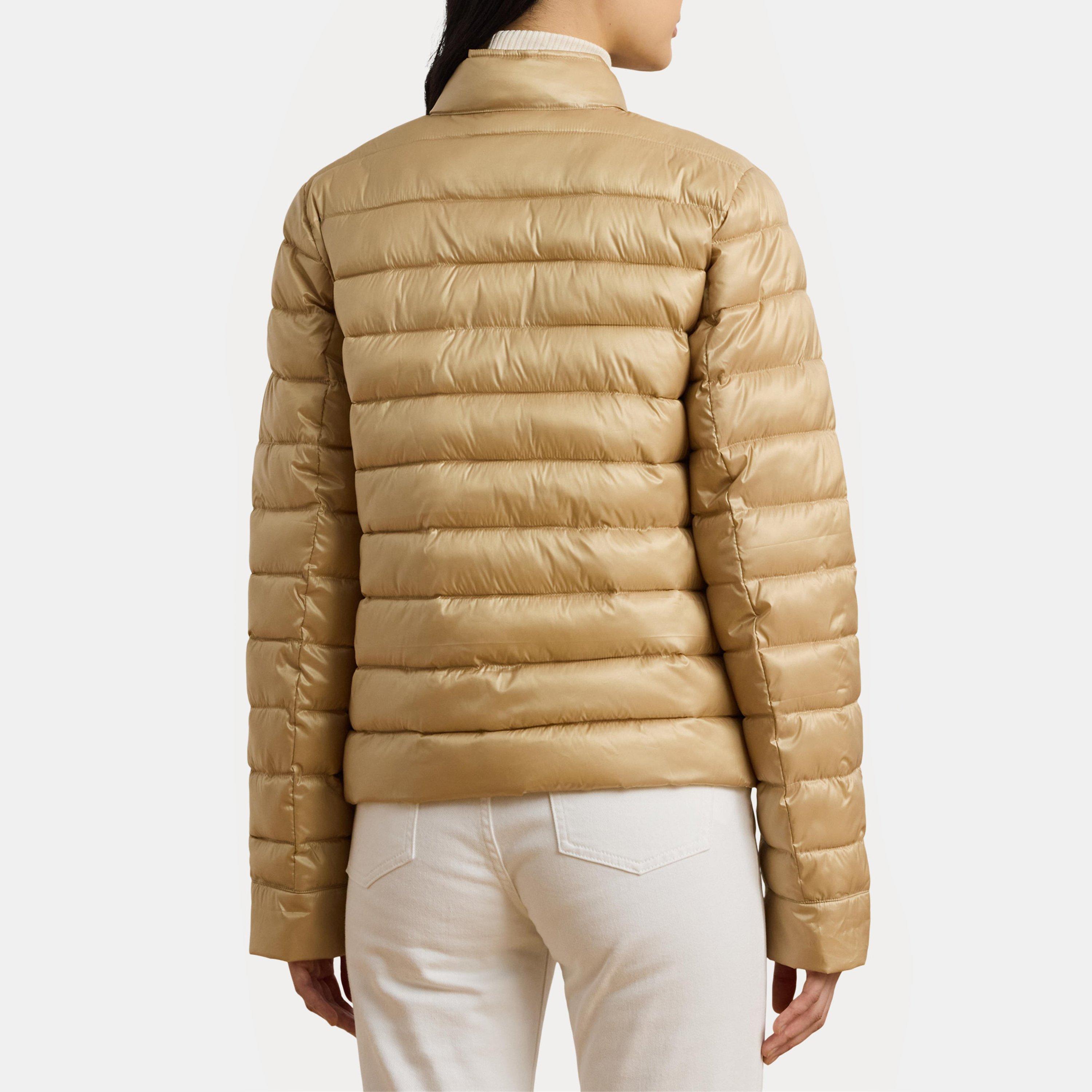 Sand Dune - Lauren by Ralph Lauren - Women's Metallic Quilted Duck Down Long Sleeve Short Puffer Jacket - 4