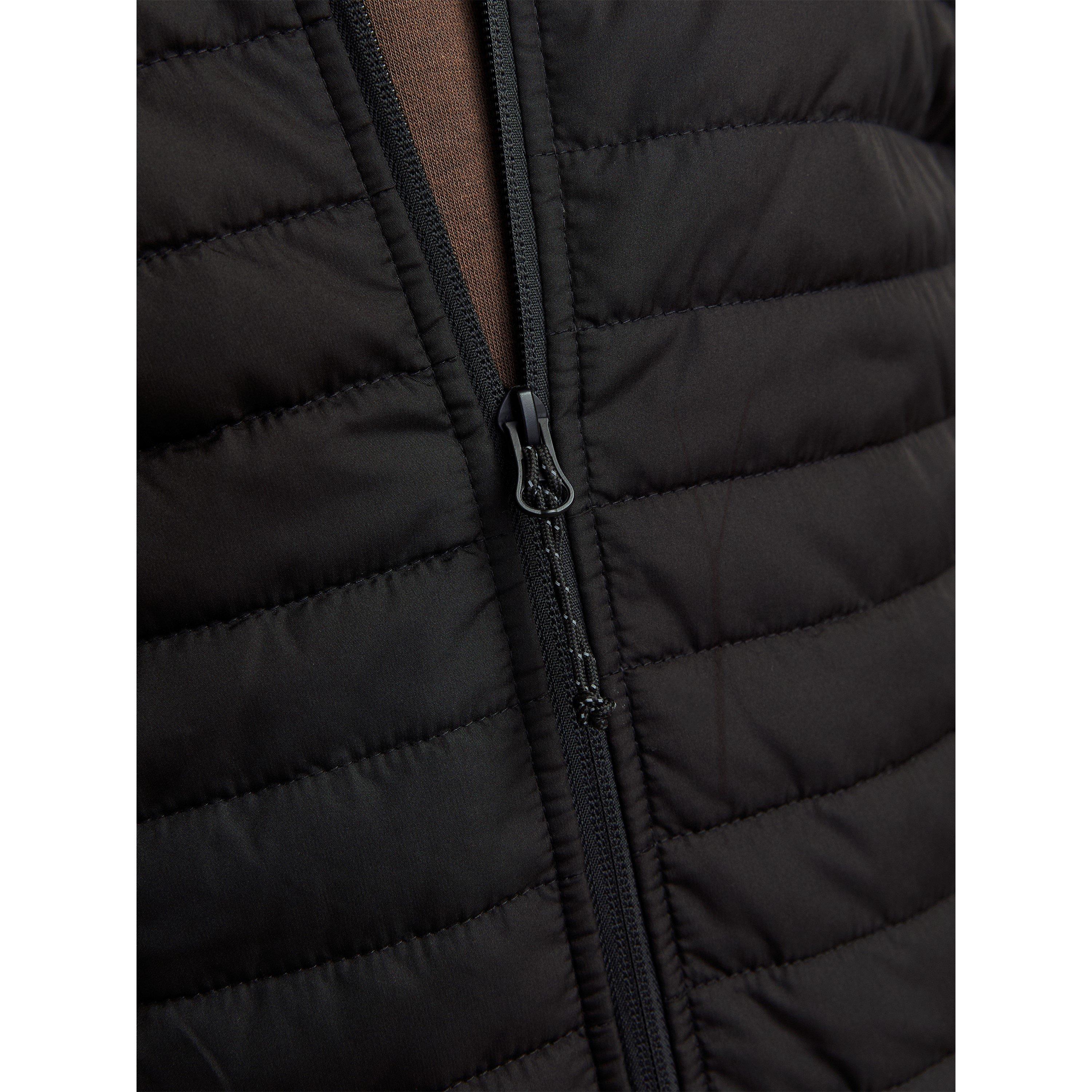 Nero - Jack and Jones - Windproof Hooded Long Sleeve Plus Size Quilted Jacket - 5