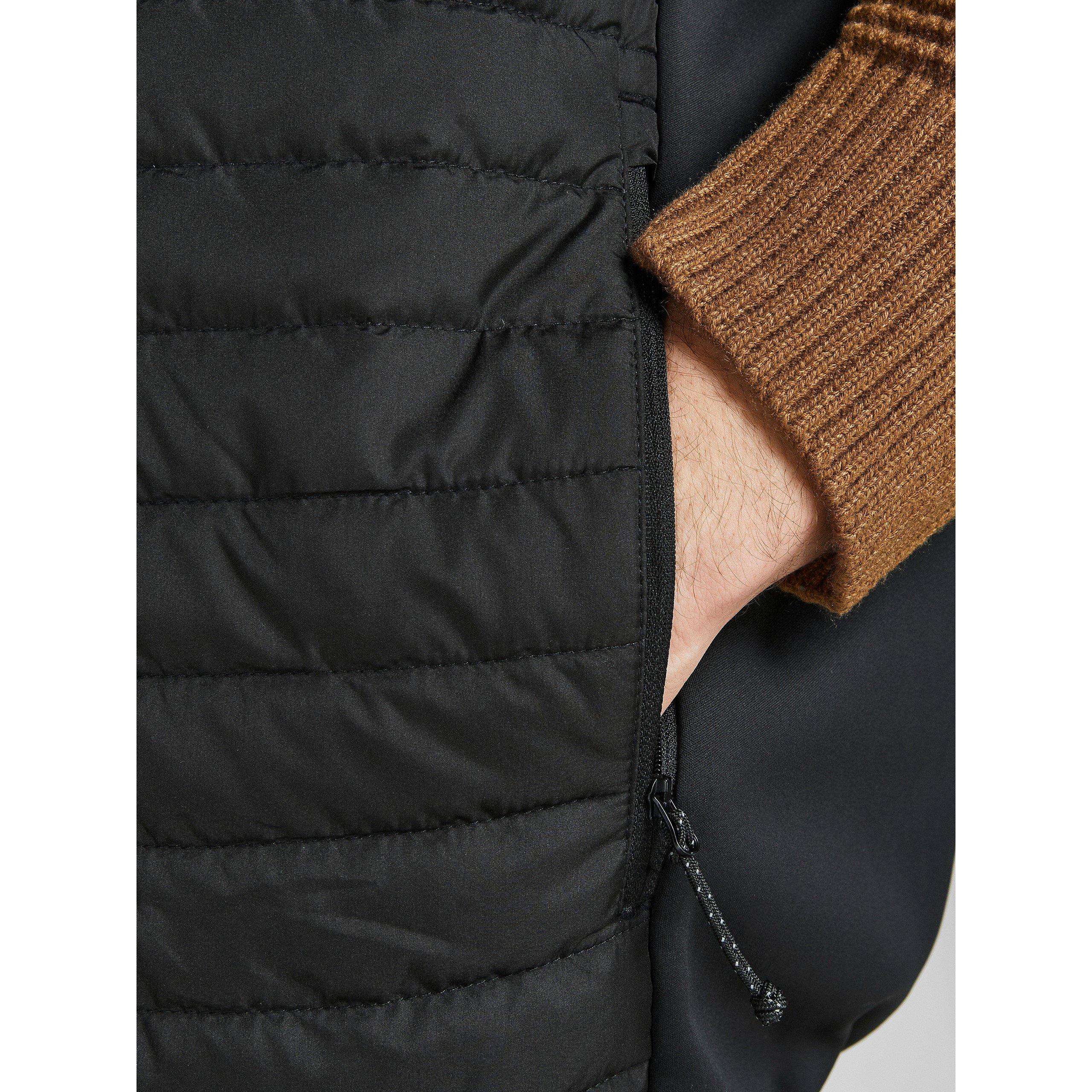 Black - Jack and Jones - Quilted Full Zip Sleeveless Plus Size Gilet - 5
