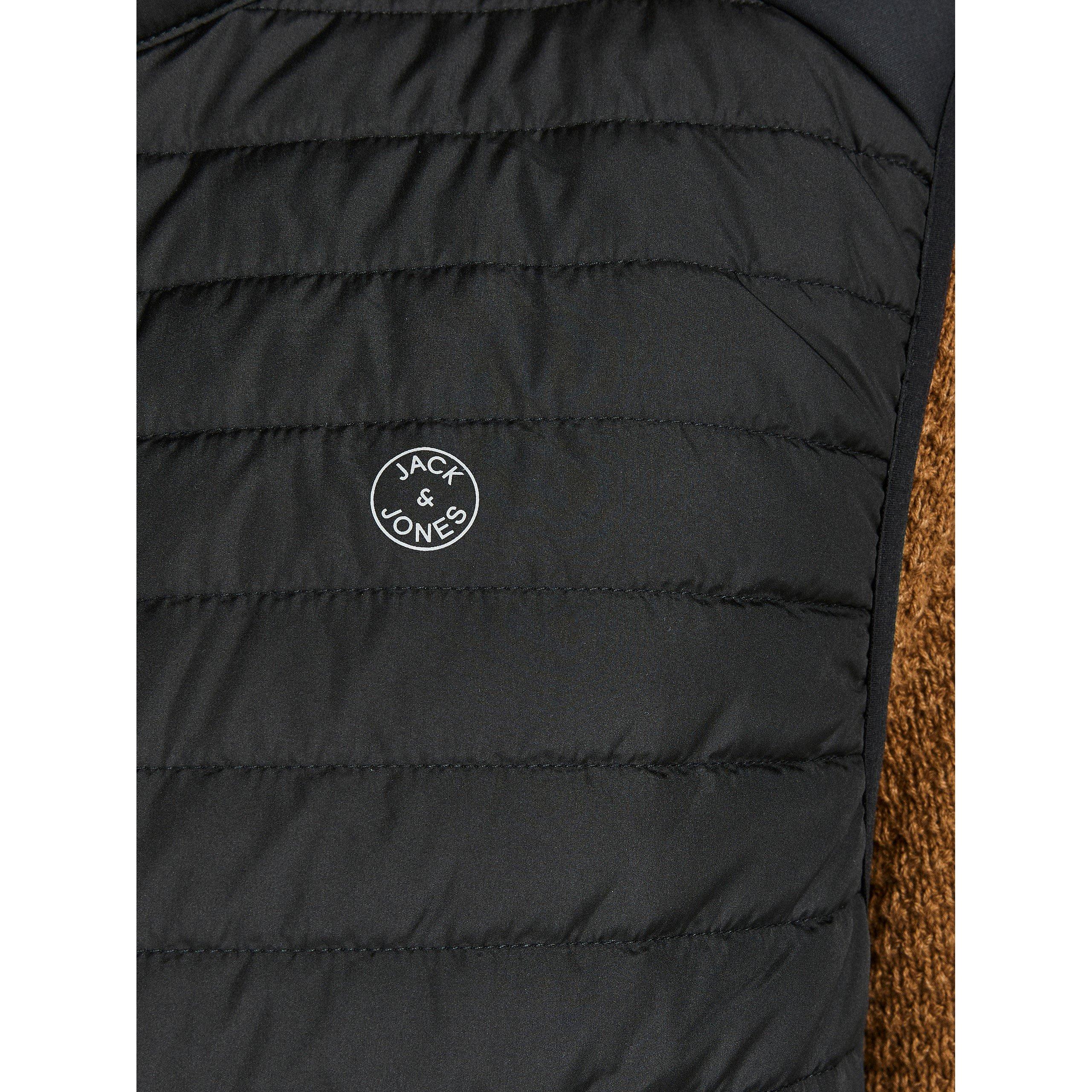 Black - Jack and Jones - Quilted Full Zip Sleeveless Plus Size Gilet - 6