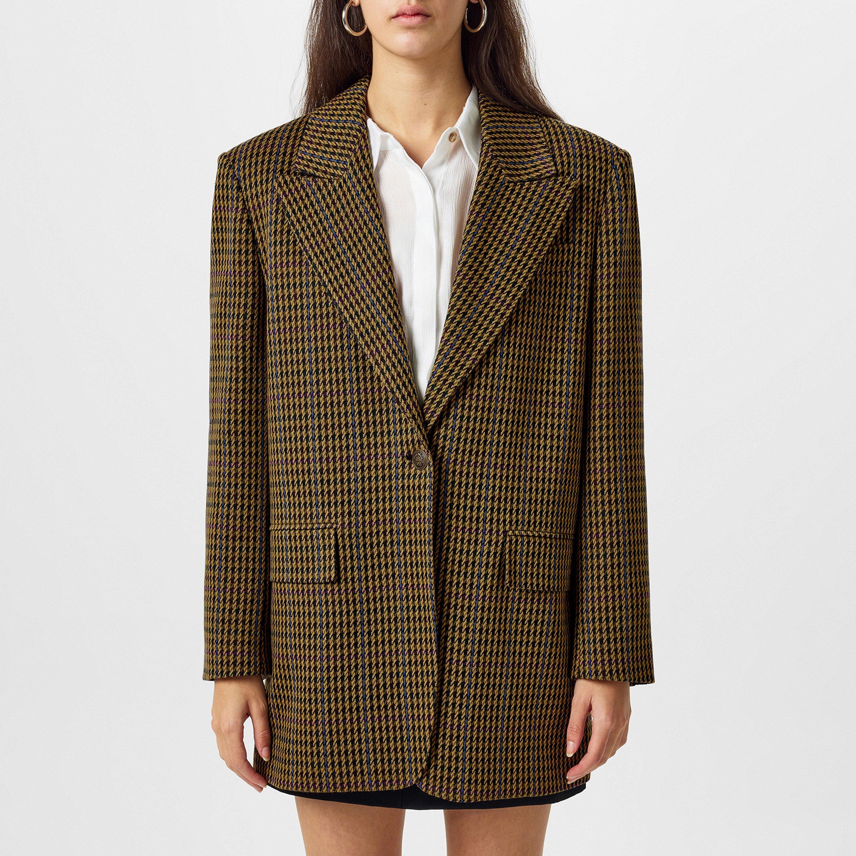 Multicolour - Max Mara - Women's Atlanta Houndstooth Wool Long Sleeve Blazer - 1