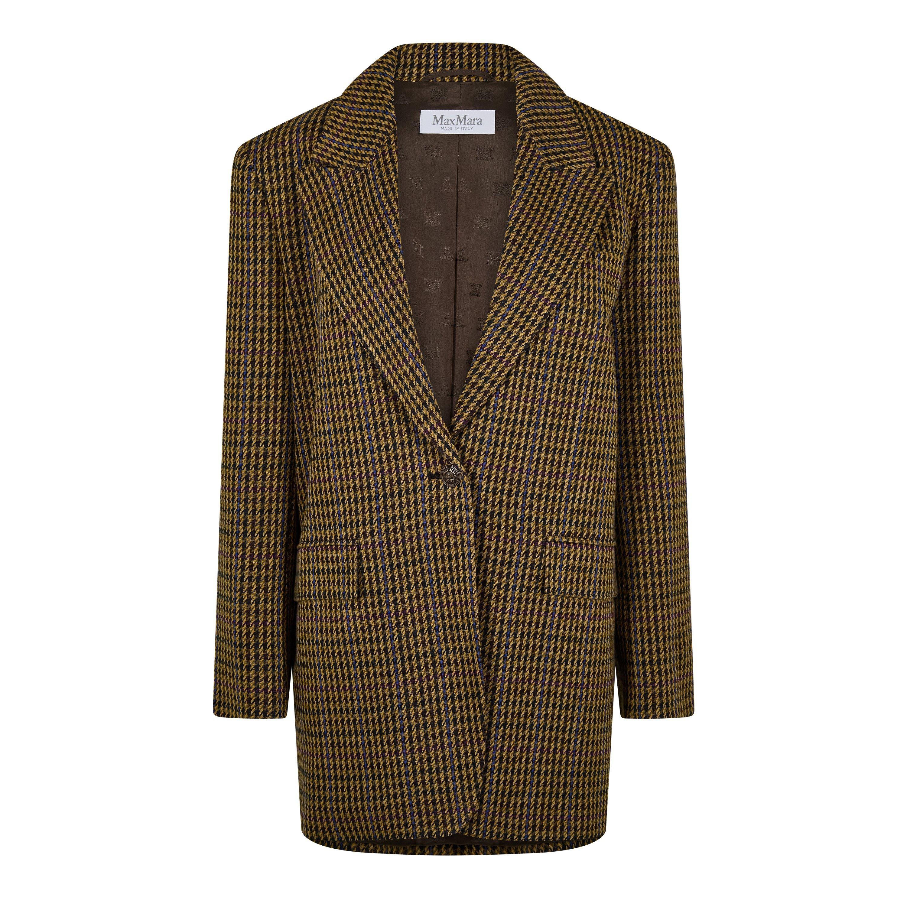 Multicolour - Max Mara - Women's Atlanta Houndstooth Wool Long Sleeve Blazer - 5