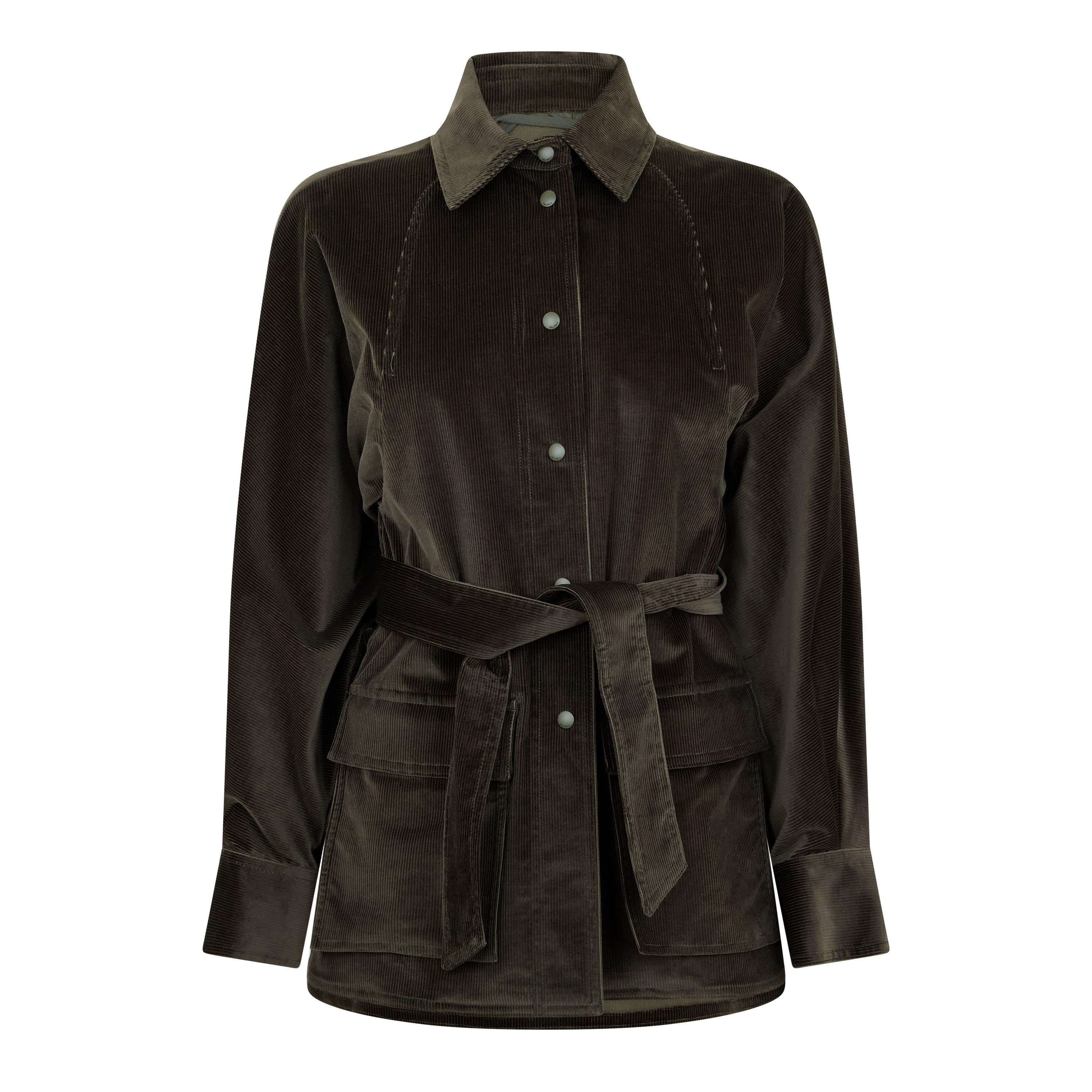 Khaki - Max Mara - Women's Corduroy Relaxed Fit Overshirt - 1
