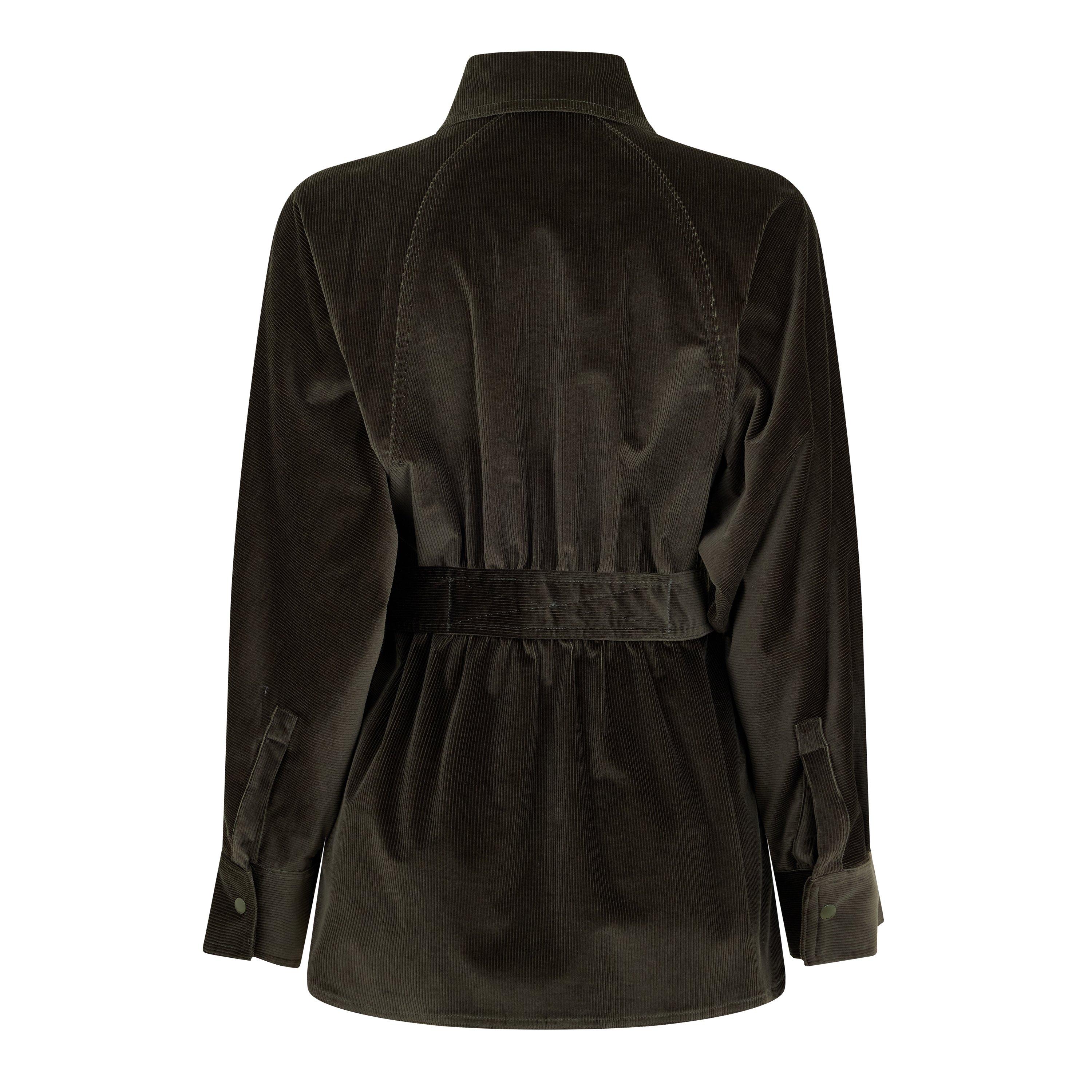 Khaki - Max Mara - Women's Corduroy Relaxed Fit Overshirt - 5