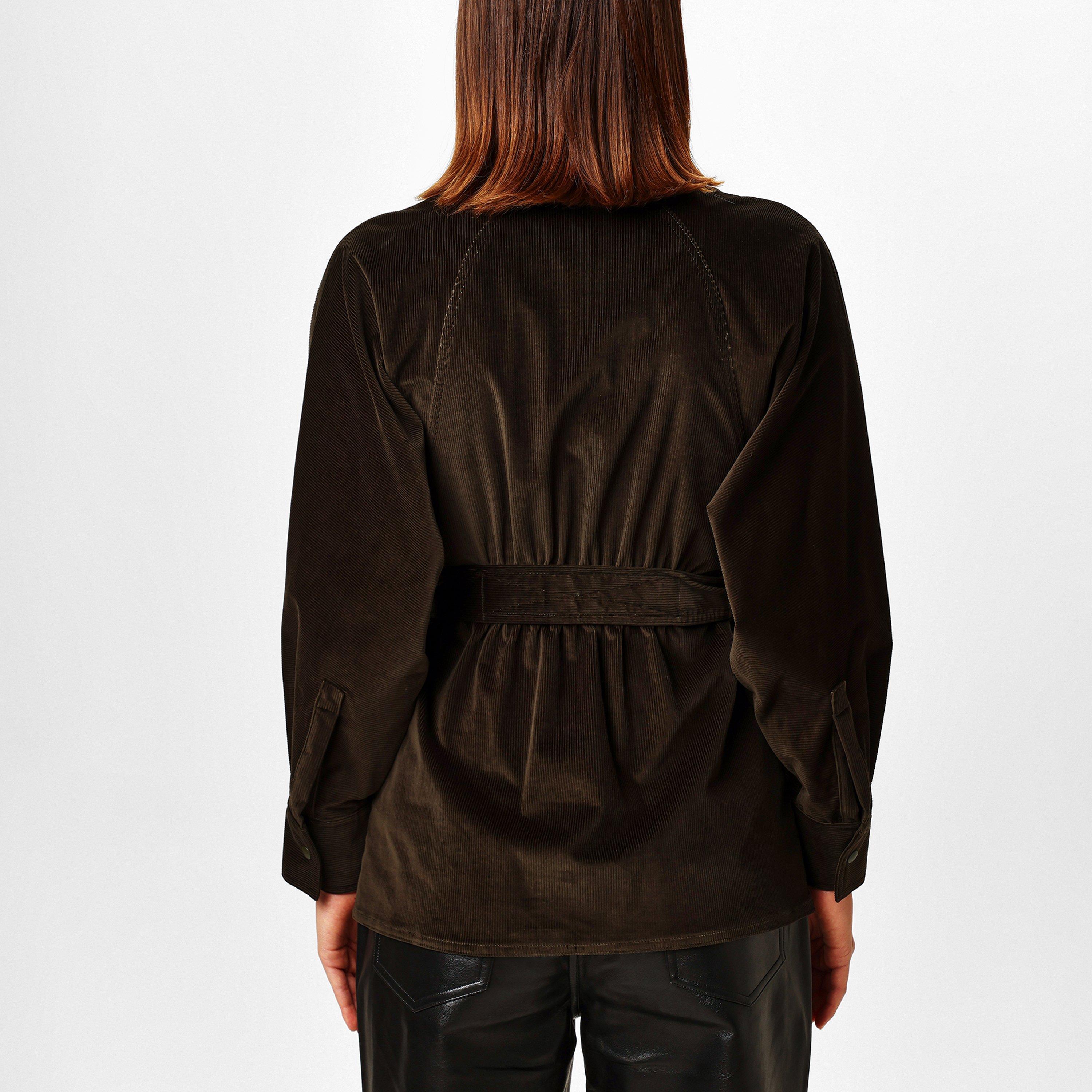 Khaki - Max Mara - Women's Corduroy Relaxed Fit Overshirt - 3