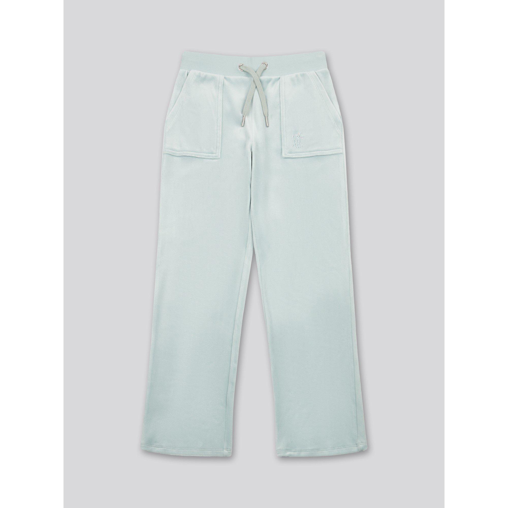 Grey Mist A27 - Juicy Couture - Kids' Diamante Open Cuff Jersey Joggers - 1