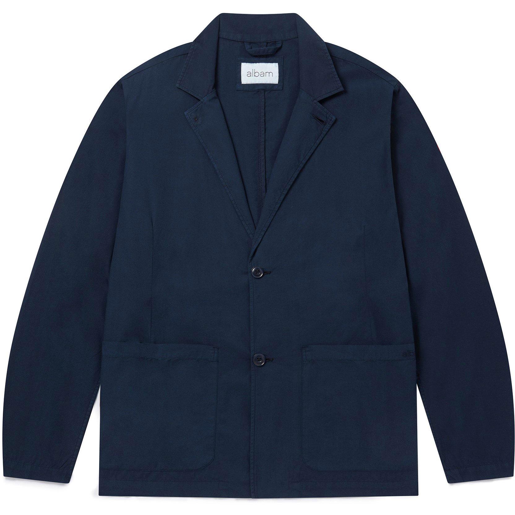 Dark Navy 002 - Albam - Men's Poplin Cotton Long Sleeve Blazer - 1