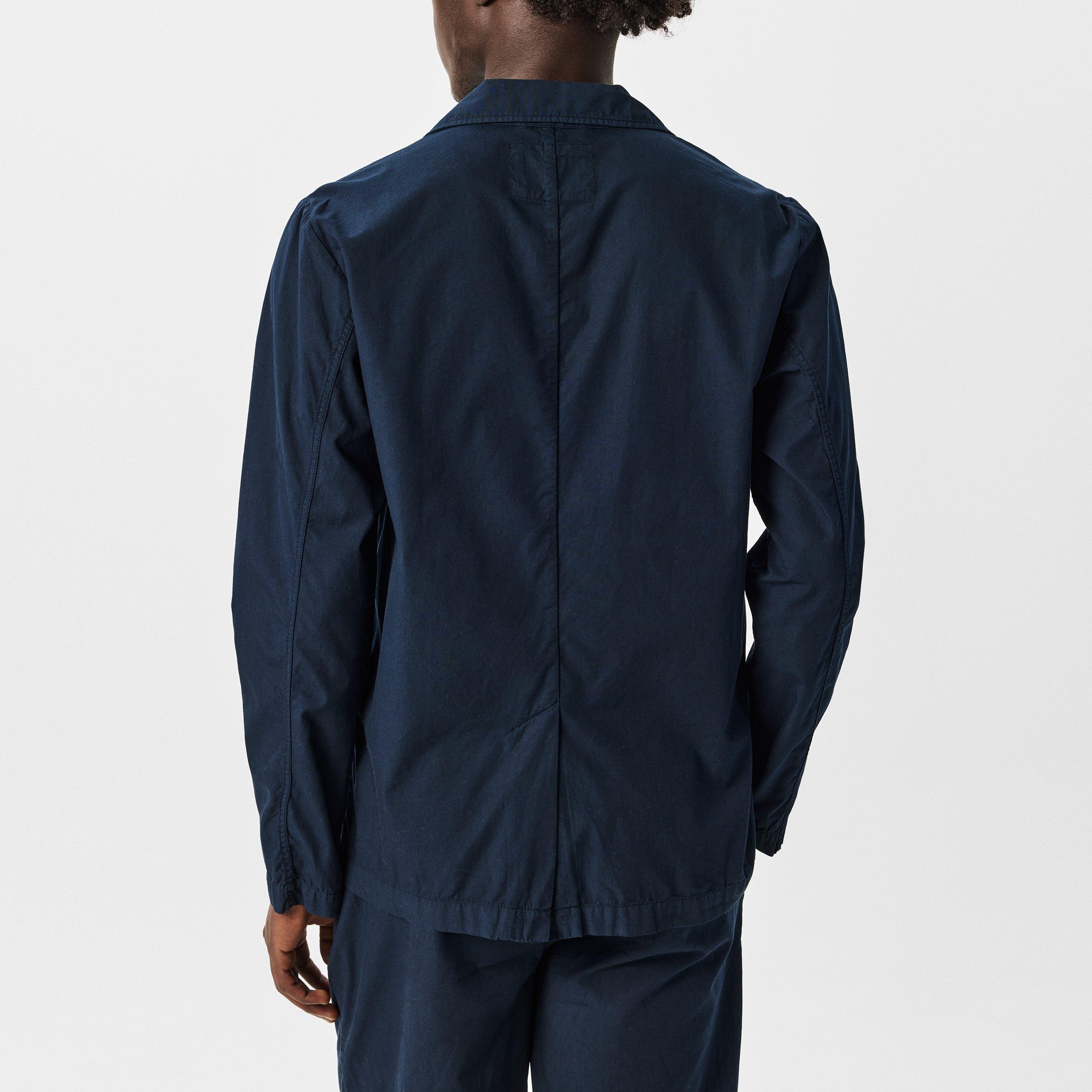 Dark Navy 002 - Albam - Men's  Poplin Cotton Long Sleeve Blazer - 4