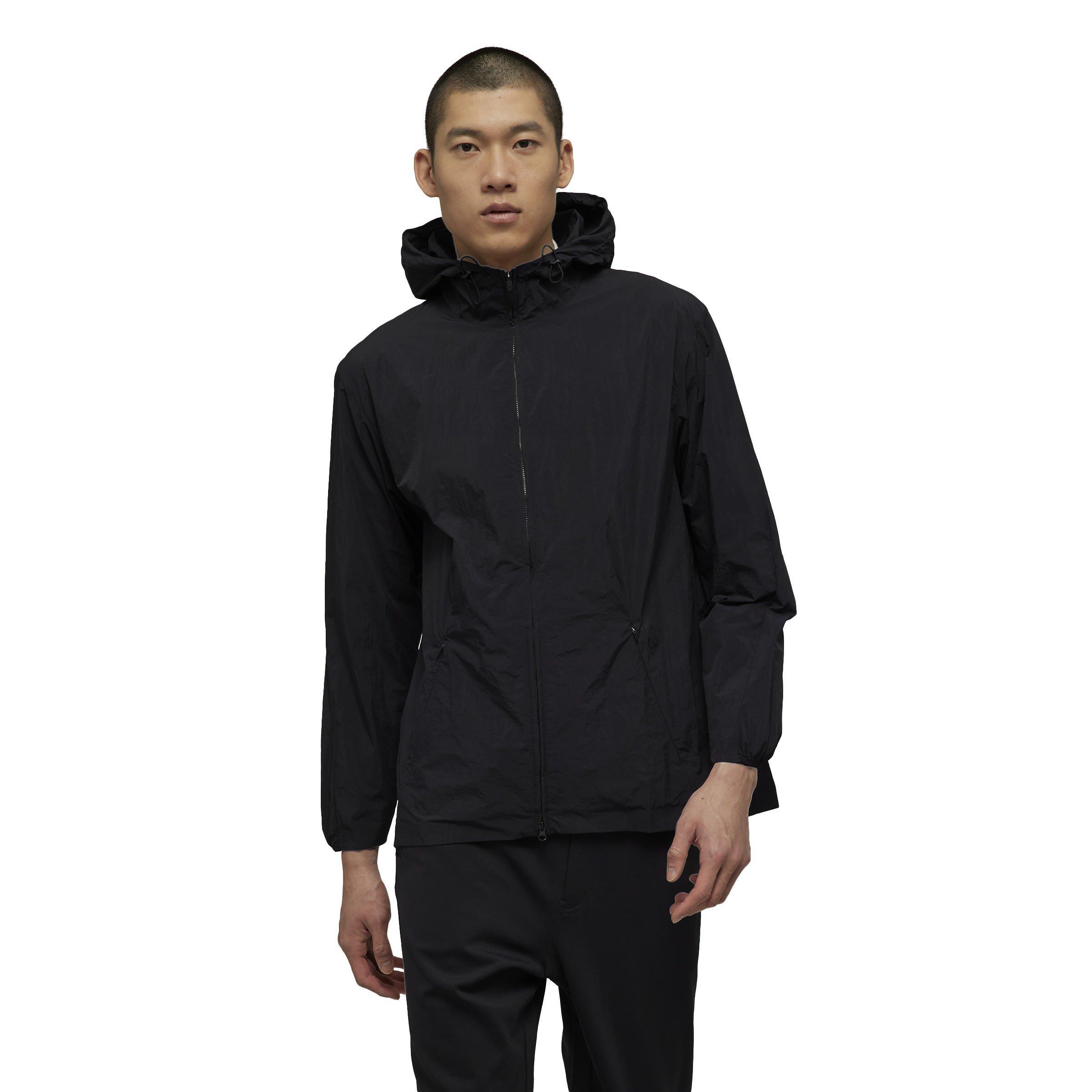Black - adidas Originals - Men's Y Classic Light Shell Hooded Long Sleeve Windbreaker - 2