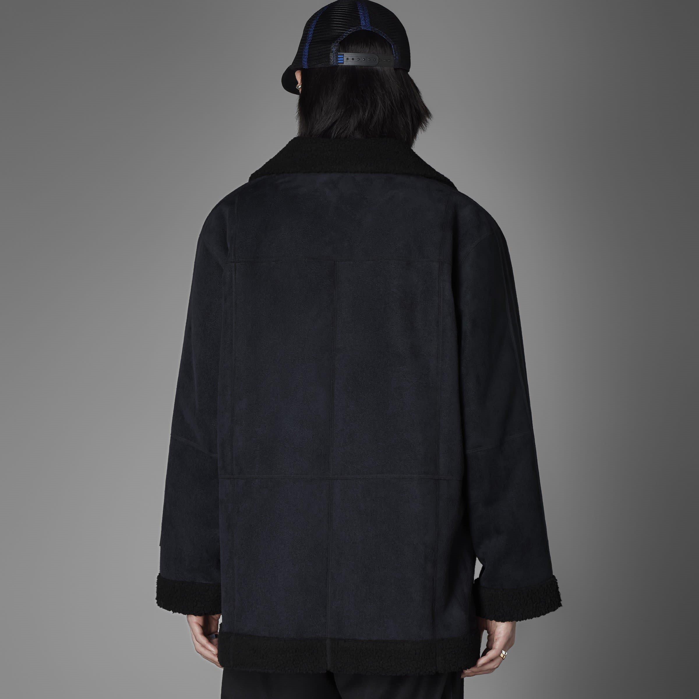 Black - adidas Originals - Men's Sherpa Textured Bomber Shearling Jacket - 11