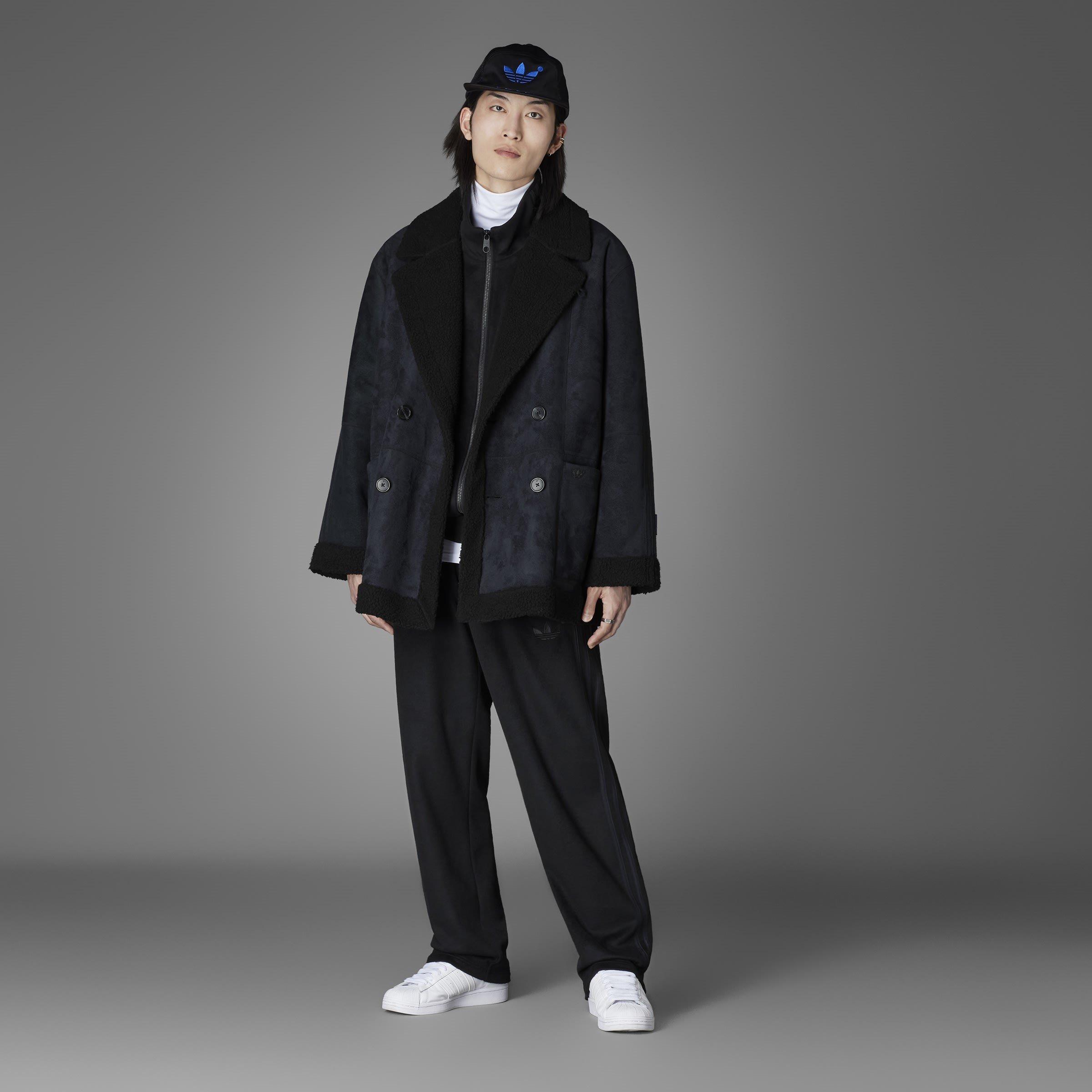 Black - adidas Originals - Men's Sherpa Textured Bomber Shearling Jacket - 13