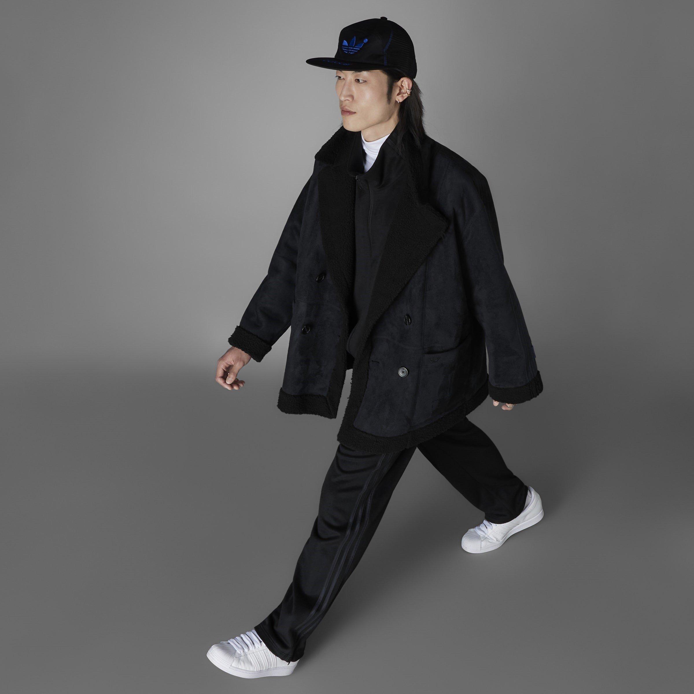 Black - adidas Originals - Men's Sherpa Textured Bomber Shearling Jacket - 15