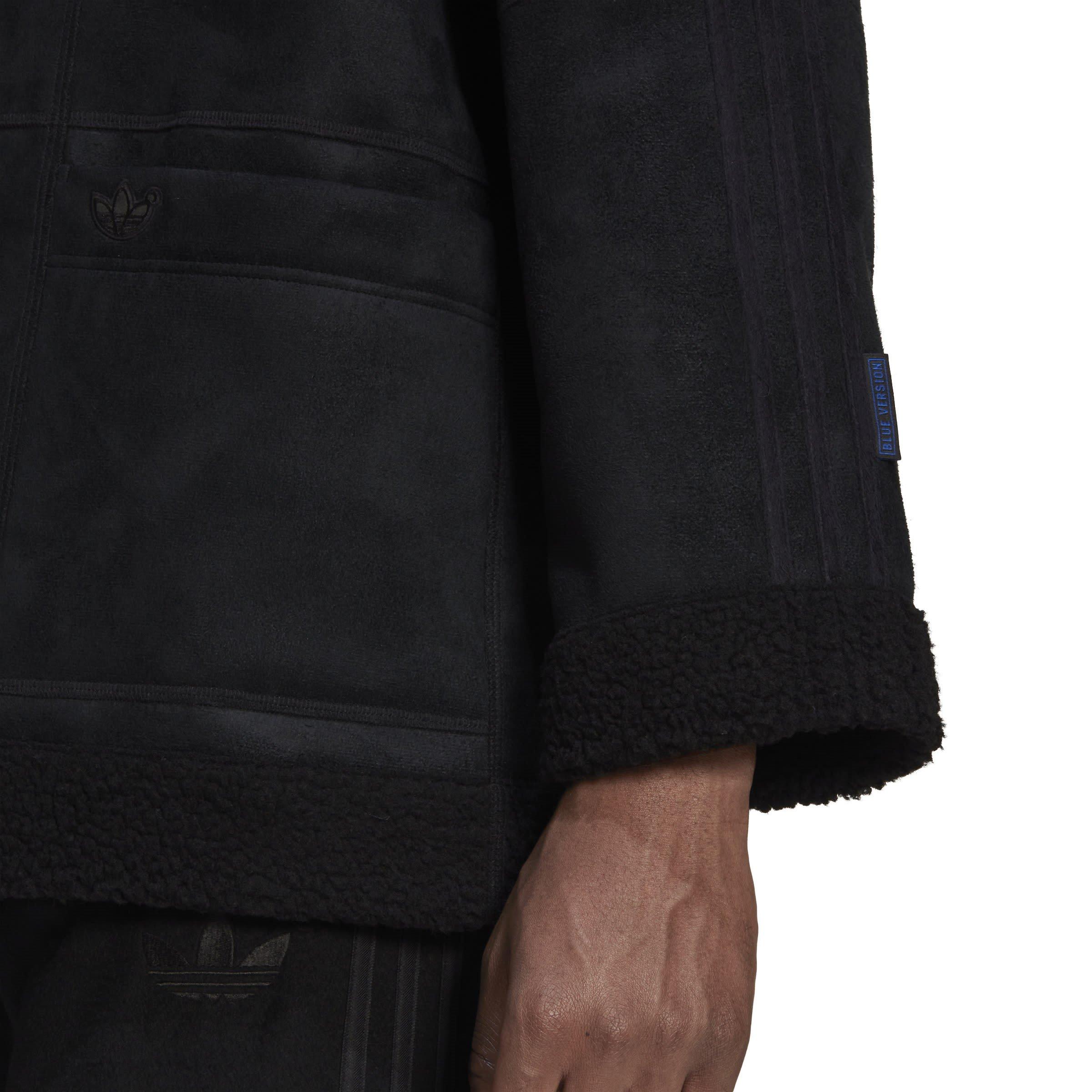 Black - adidas Originals - Men's Sherpa Textured Bomber Shearling Jacket - 5