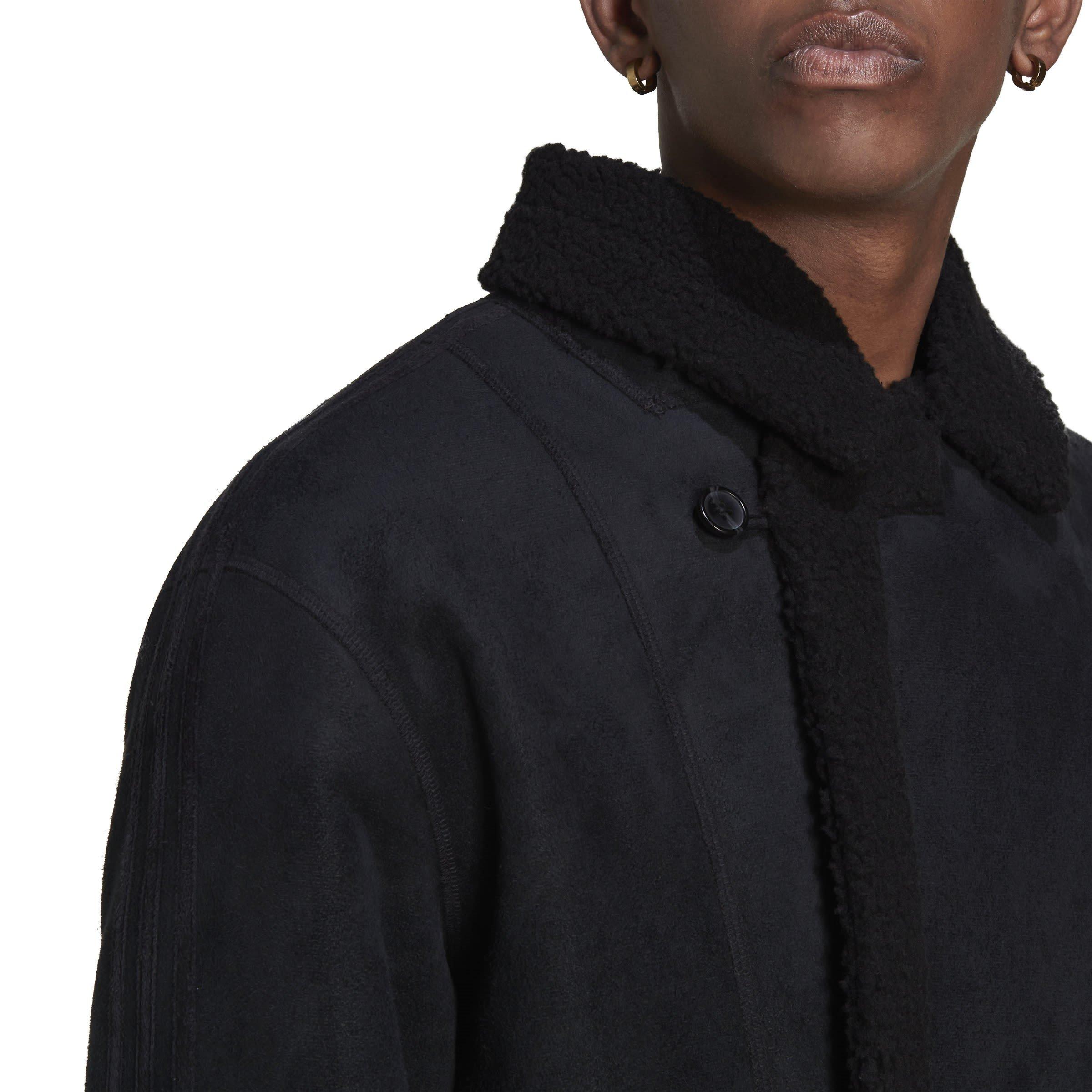 Black - adidas Originals - Men's Sherpa Textured Bomber Shearling Jacket - 6