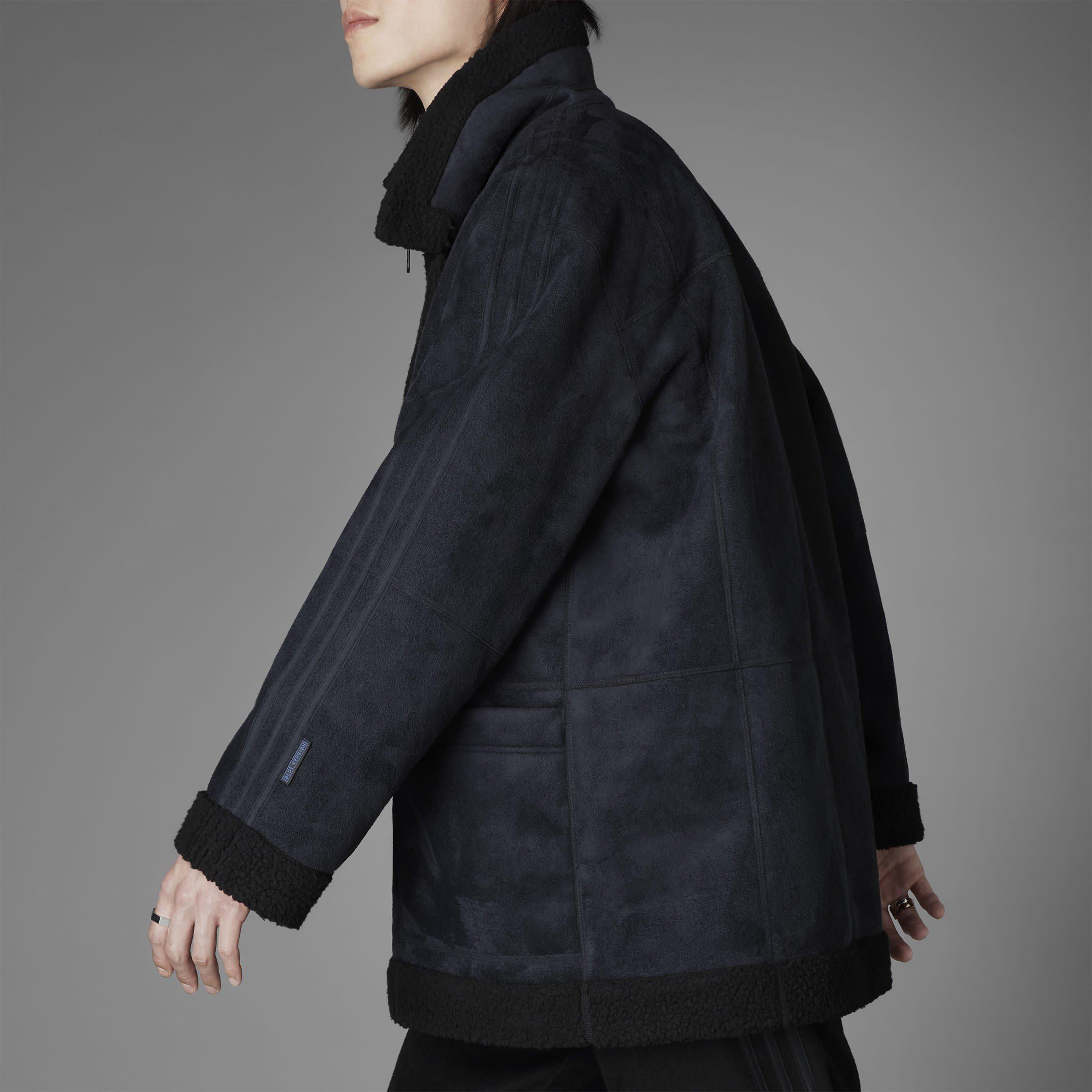 Black - adidas Originals - Men's Sherpa Textured Bomber Shearling Jacket - 9