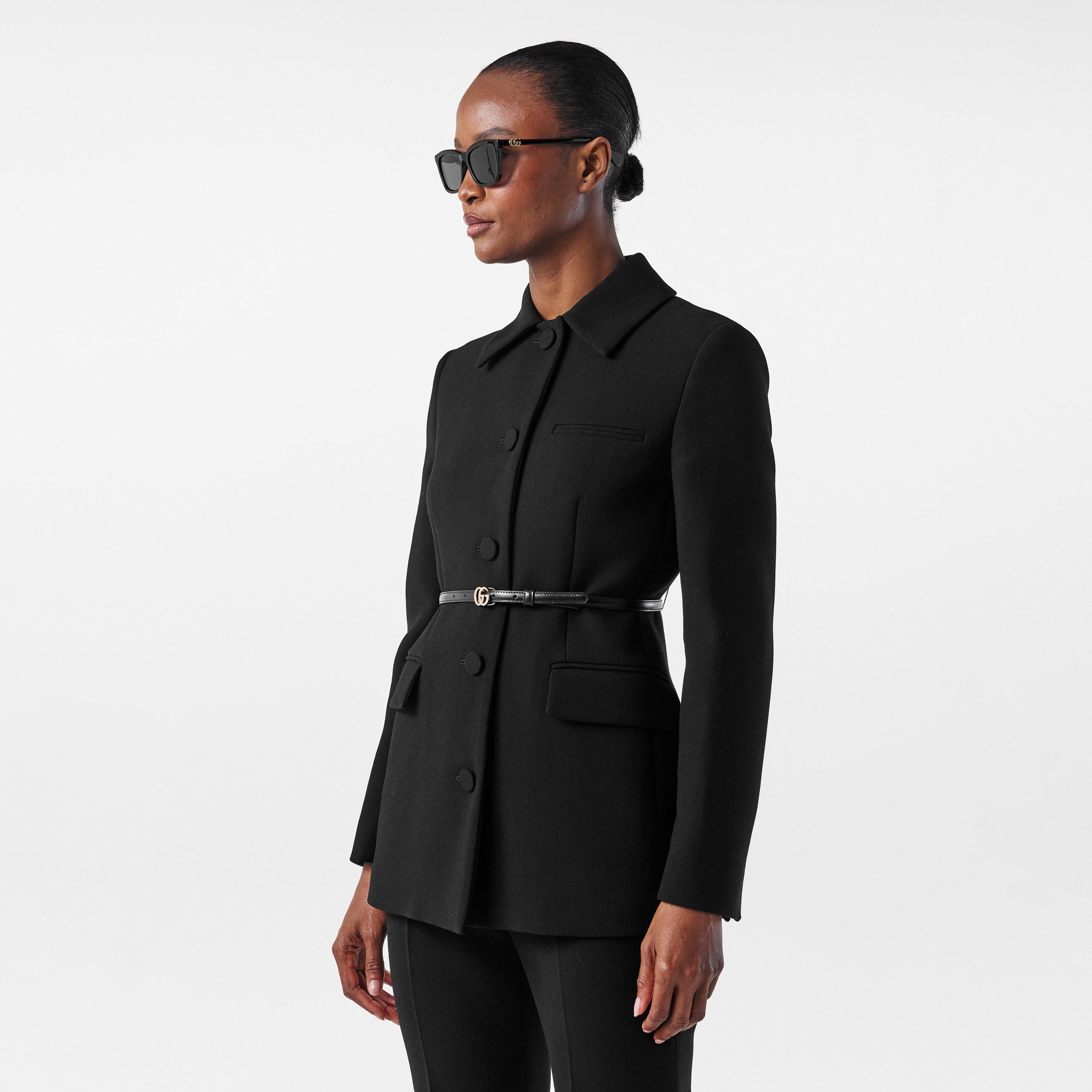Black - Gucci - Women's  Wool Long Sleeve Blazer - 3