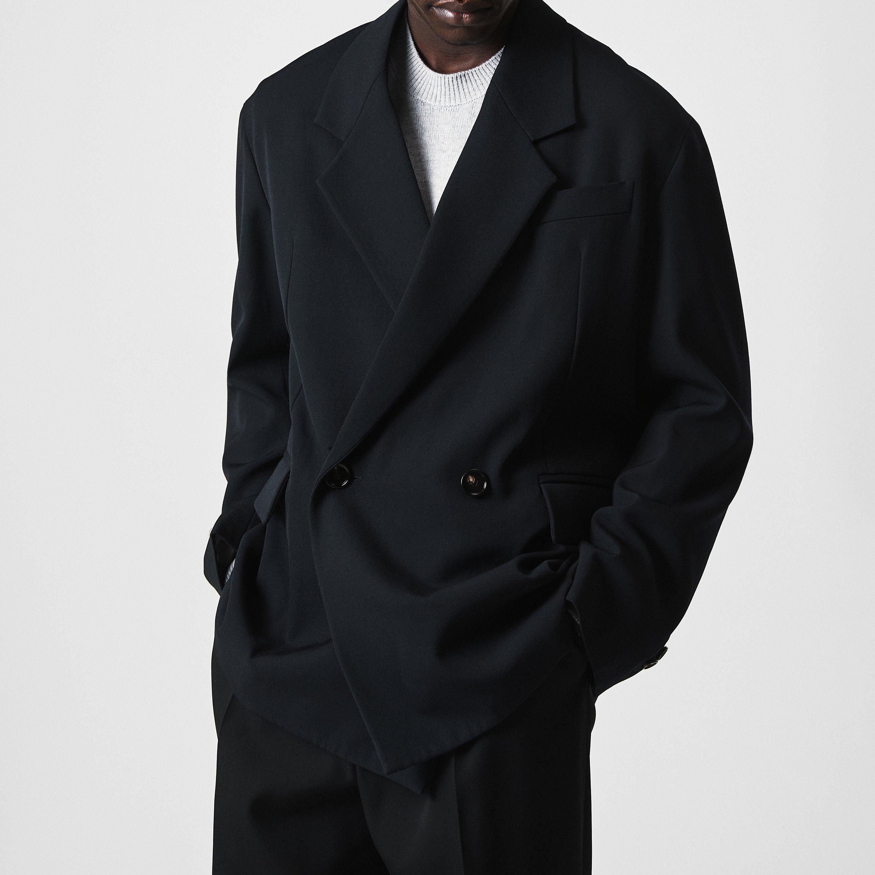 Blue - Bottega Veneta - Men's Wool Long Sleeve Coach Jacket - 3