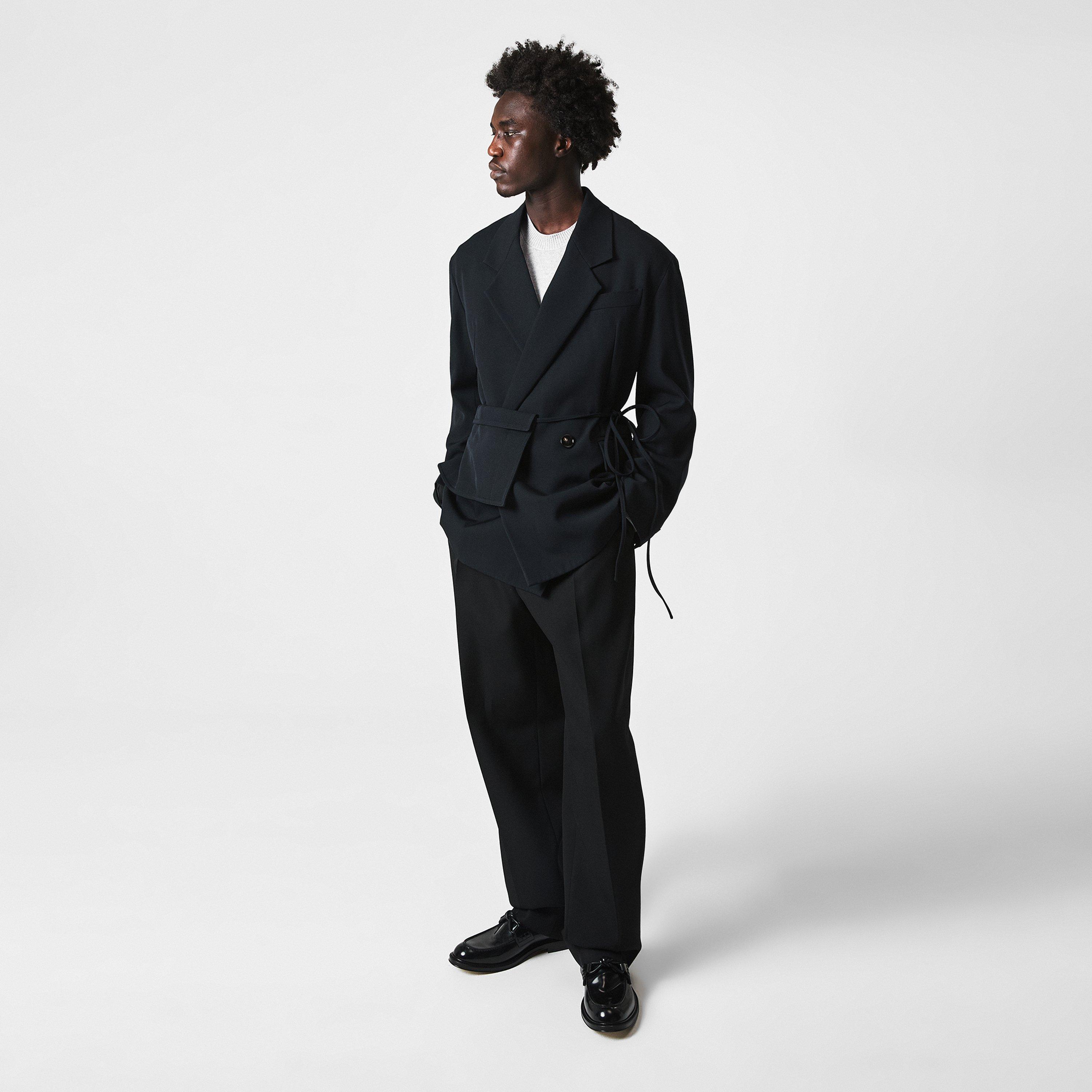 Blue - Bottega Veneta - Men's Wool Long Sleeve Coach Jacket - 6