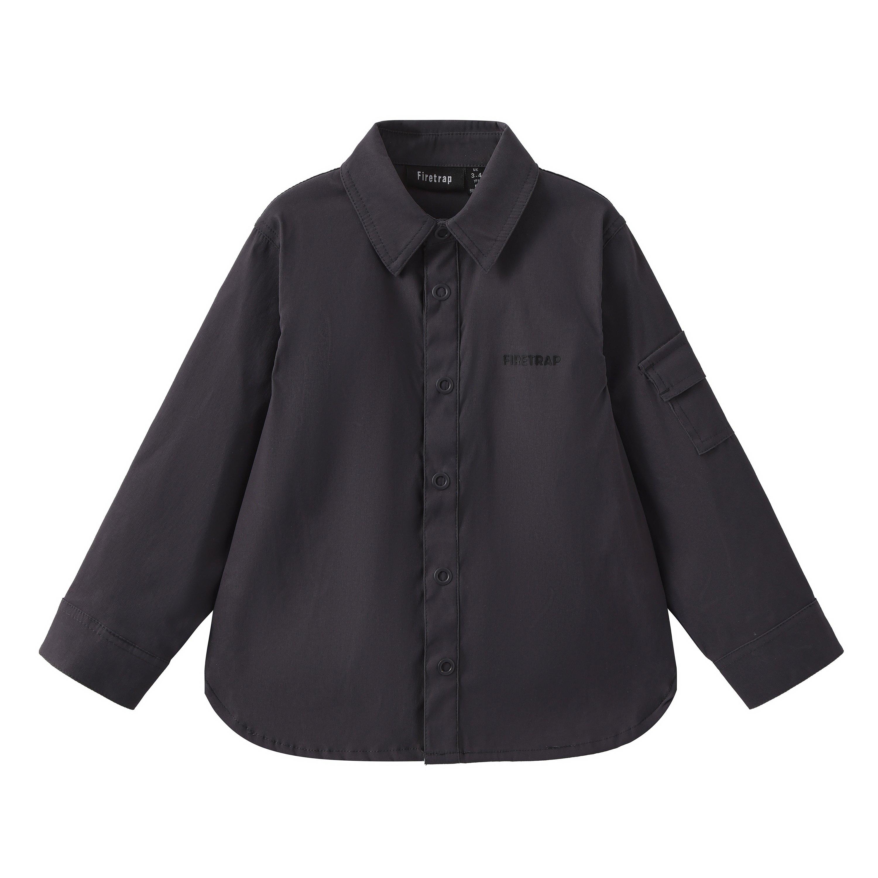 Charcoal - Firetrap - Kids' Shacket Button-Through Overshirt - 1