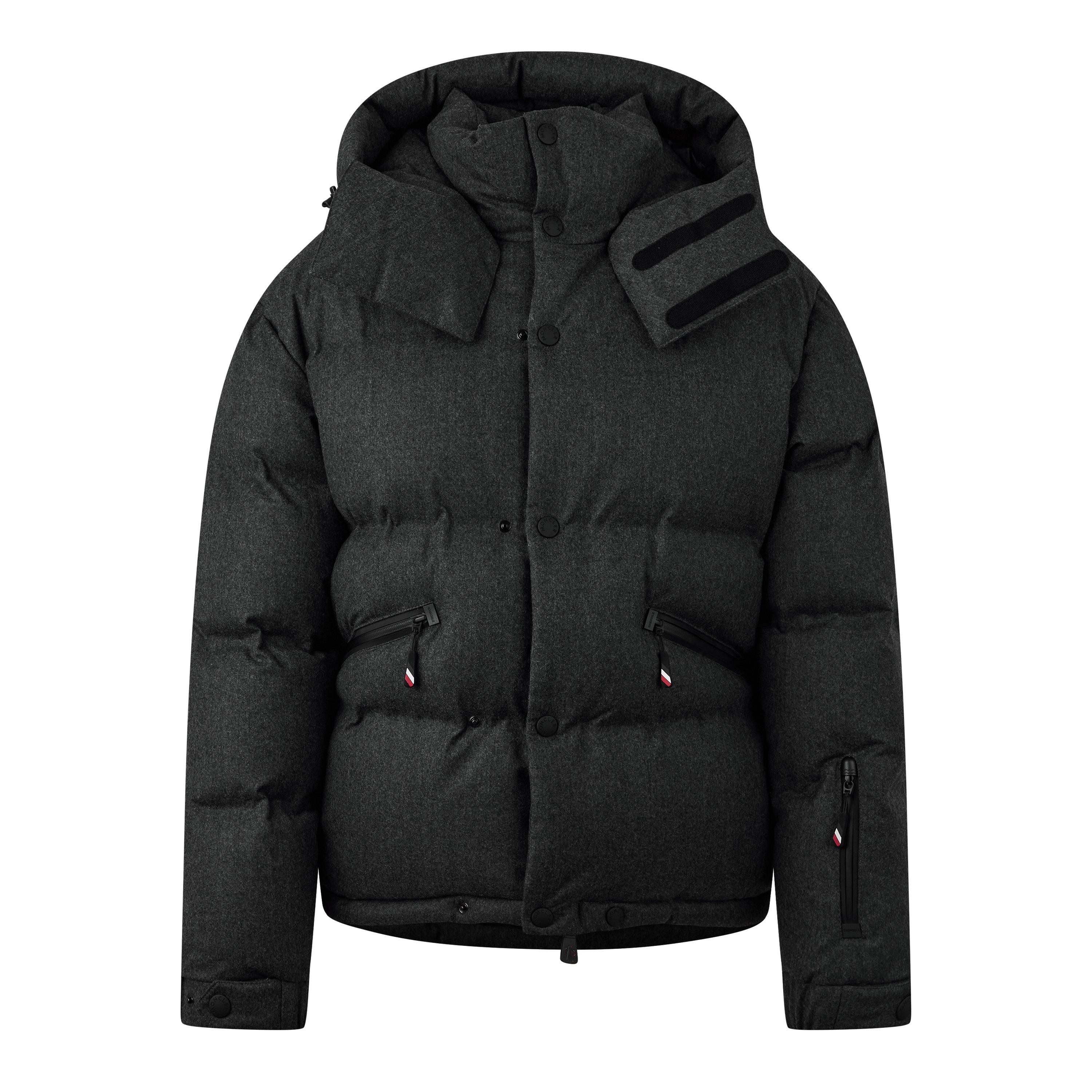 Grey 951 - Moncler - Men's Krun Wool Windproof Detachable Hood Long Sleeve Short Puffer Jacket - 1