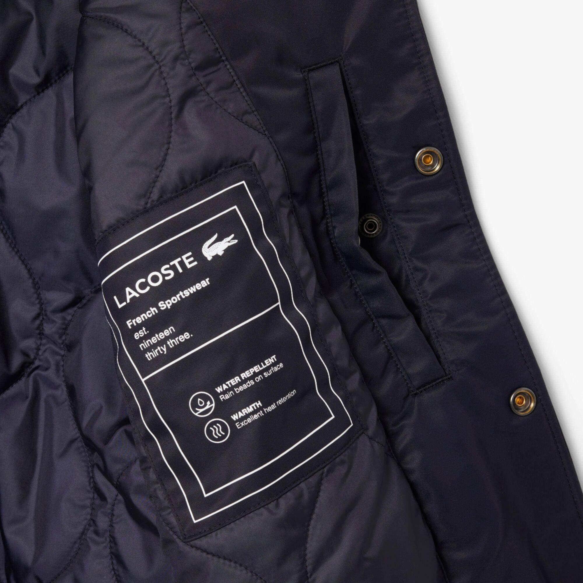 Navy HDE - Lacoste - Men's Water Repellent Varsity Jacket - 4