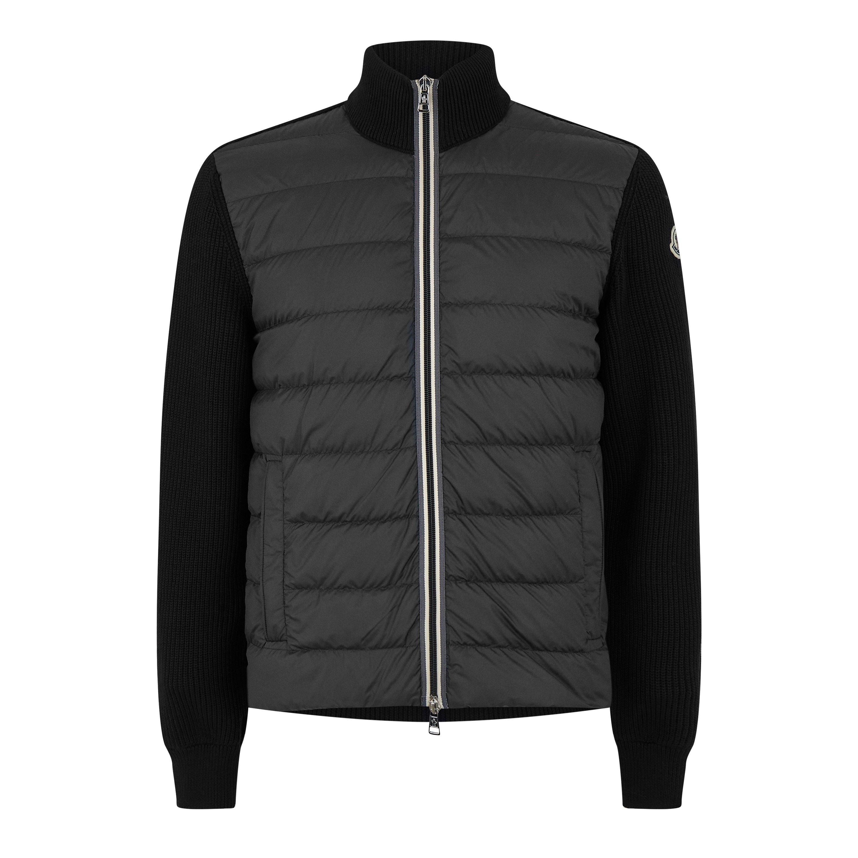 Black 999 - Moncler - Men's Padded Wool Cashmere Down Long Sleeve Hybrid Jacket - 5