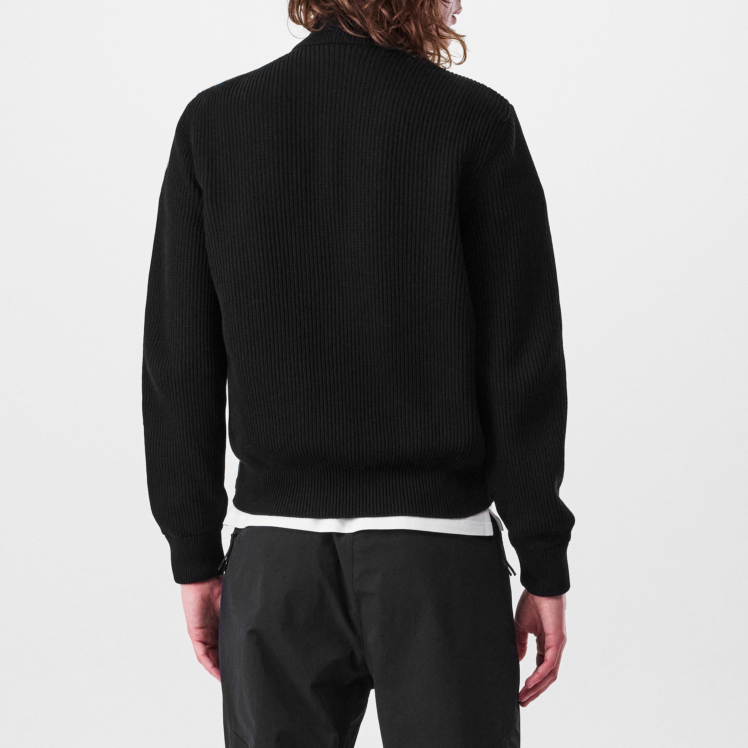 Black 999 - Moncler - Men's Padded Wool Cashmere Down Long Sleeve Hybrid Jacket - 3