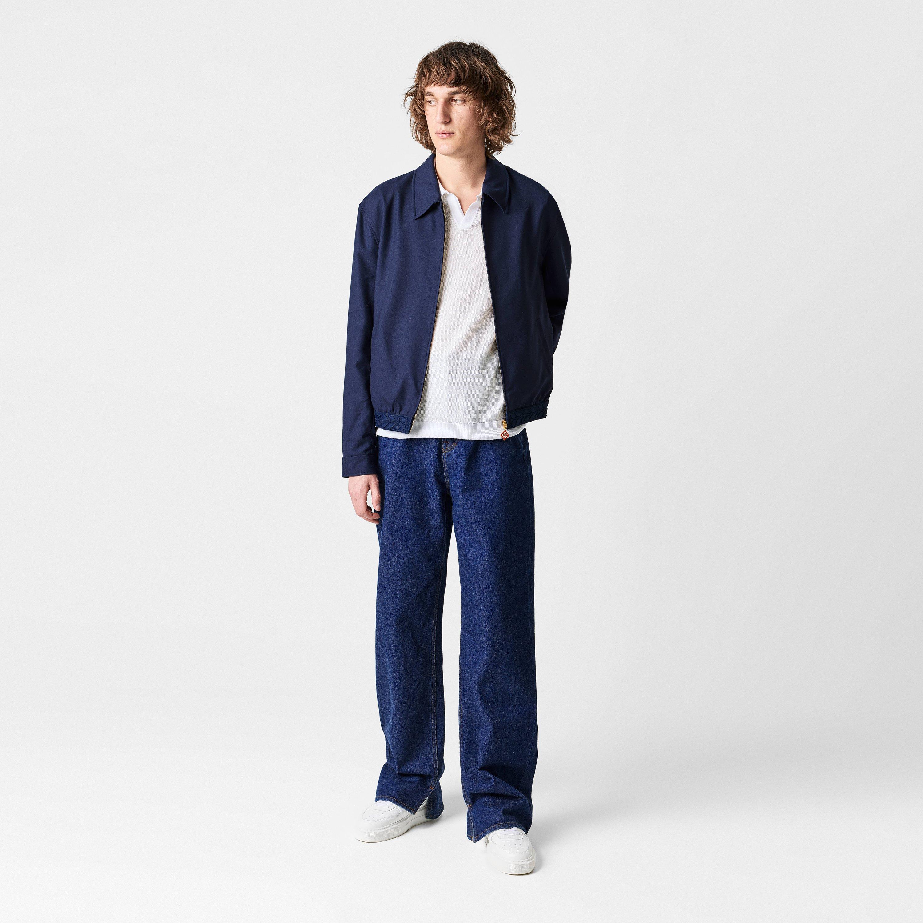 Navy - Casablanca - Men's Harrington Jacket - 5