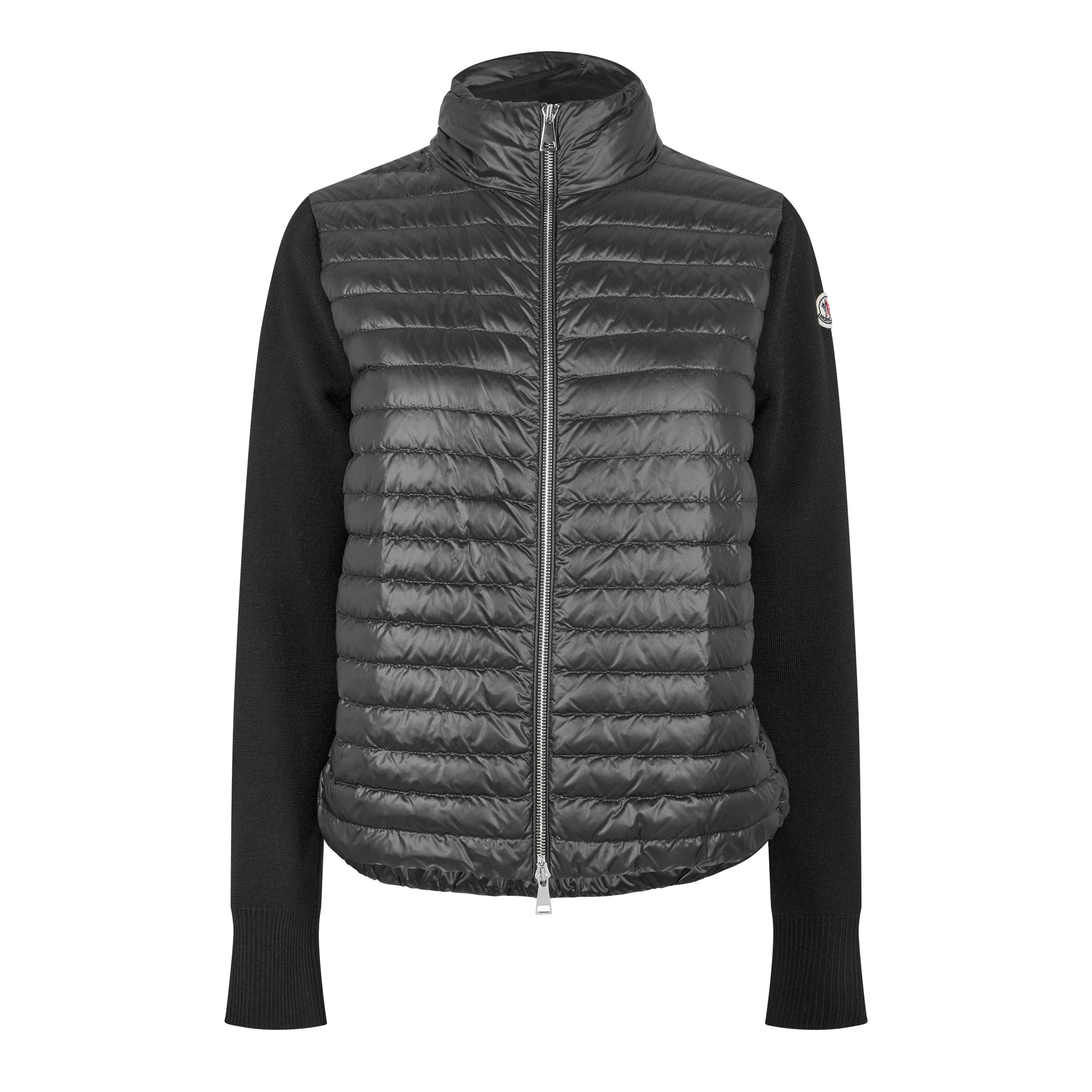 Black 999 - Moncler - Women's Padded Long Sleeve Hybrid Jacket - 5