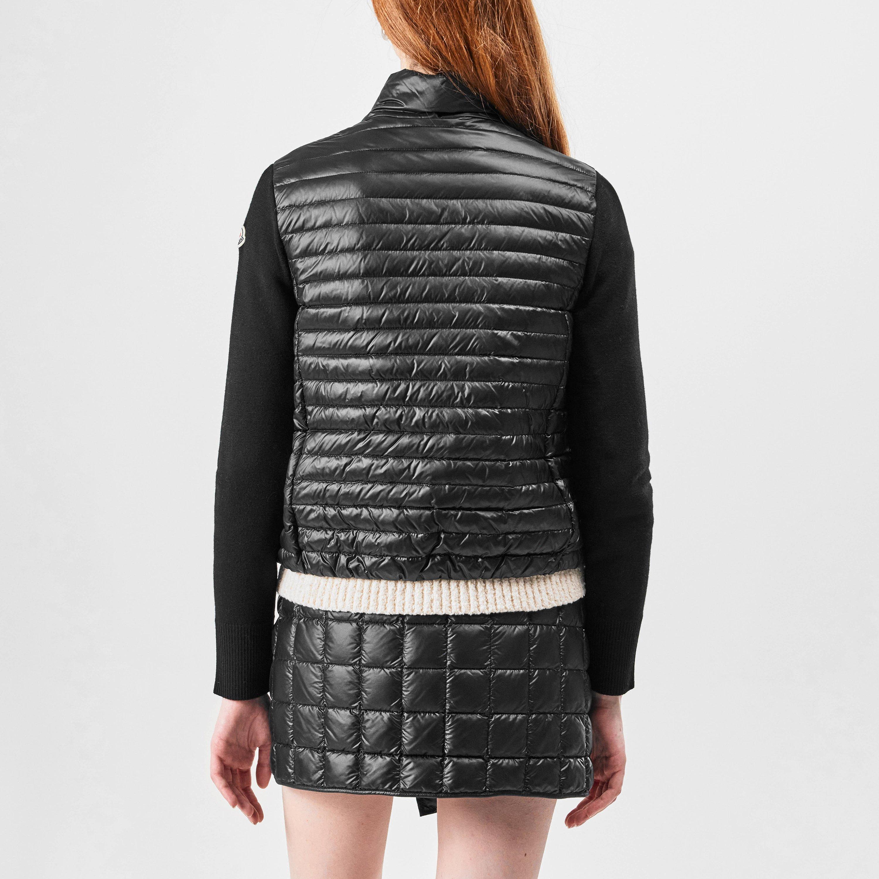 Black 999 - Moncler - Women's Padded Long Sleeve Hybrid Jacket - 3