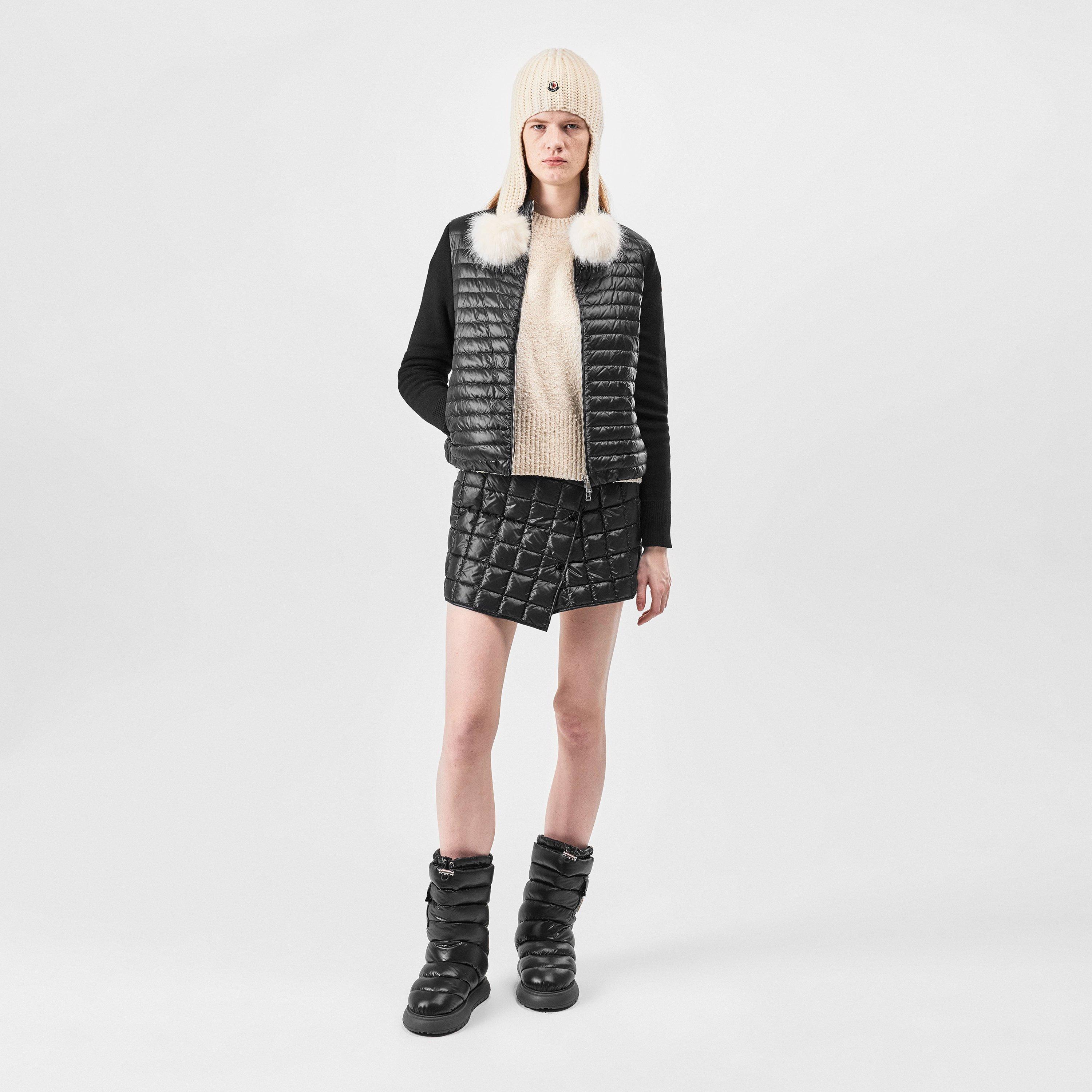 Black 999 - Moncler - Women's Padded Long Sleeve Hybrid Jacket - 4