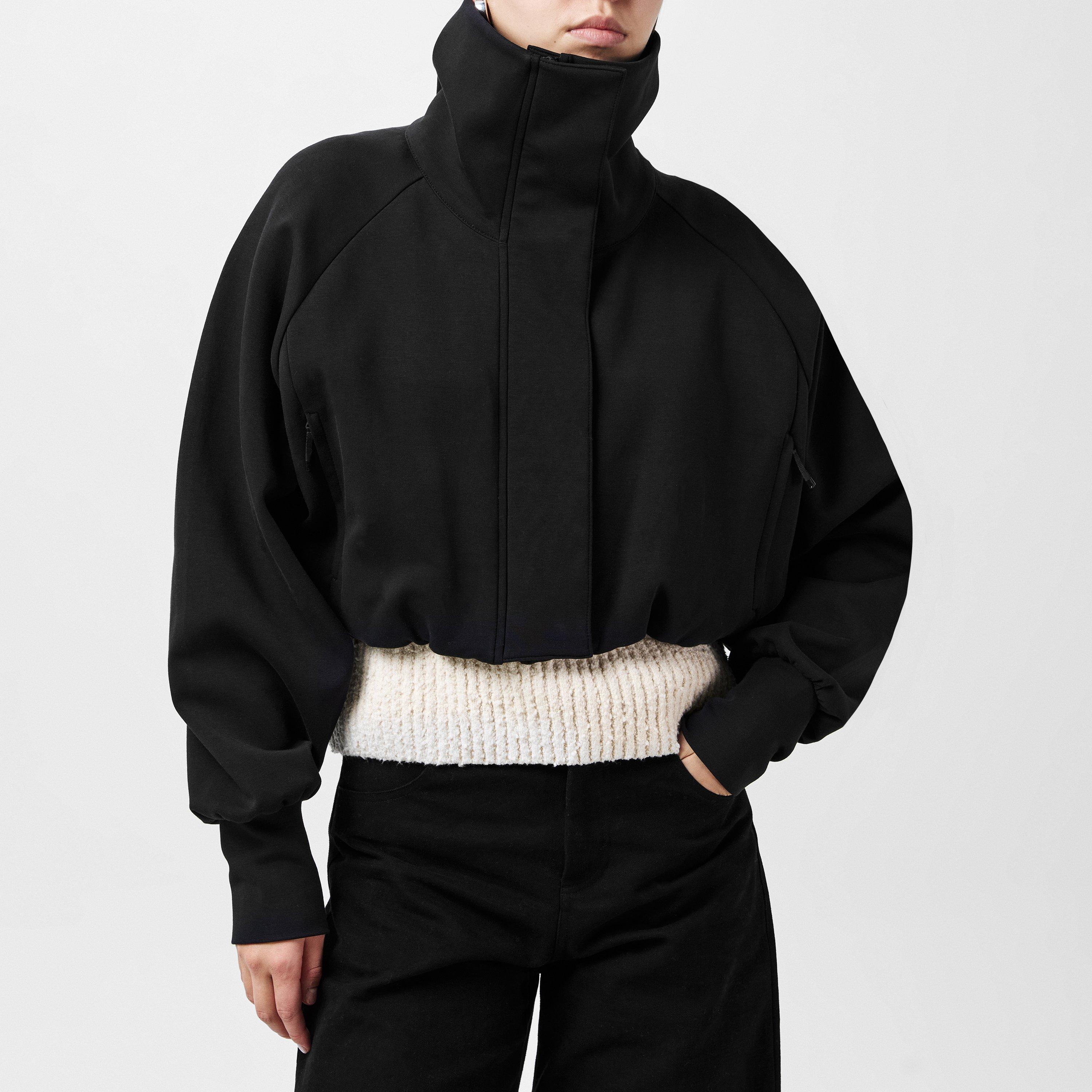 Black 999 - Moncler - Women's  Zip-Up Cotton Long Sleeve Hybrid Jacket - 1