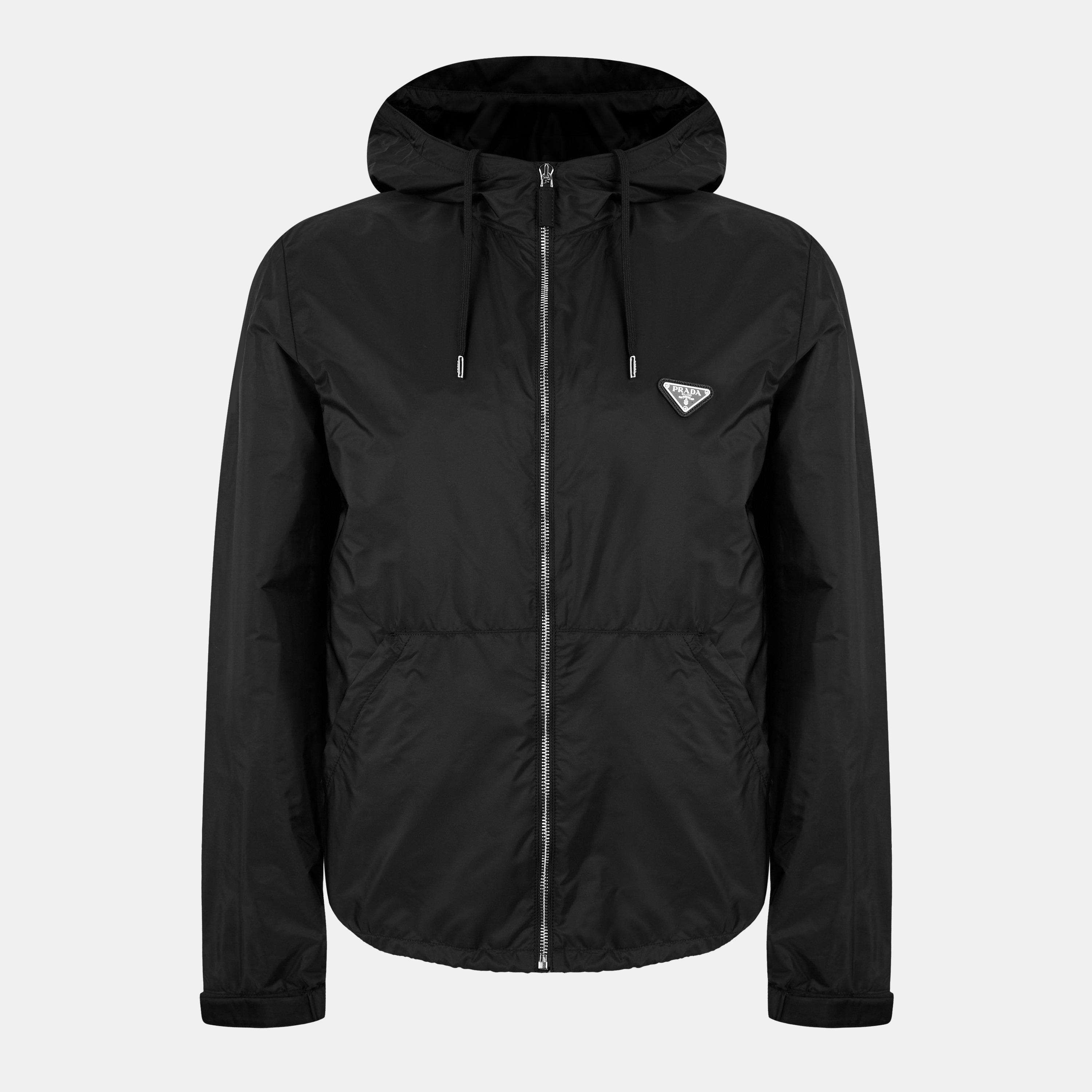 Black - Prada - Men's Hooded Long Sleeve Windbreaker - 1