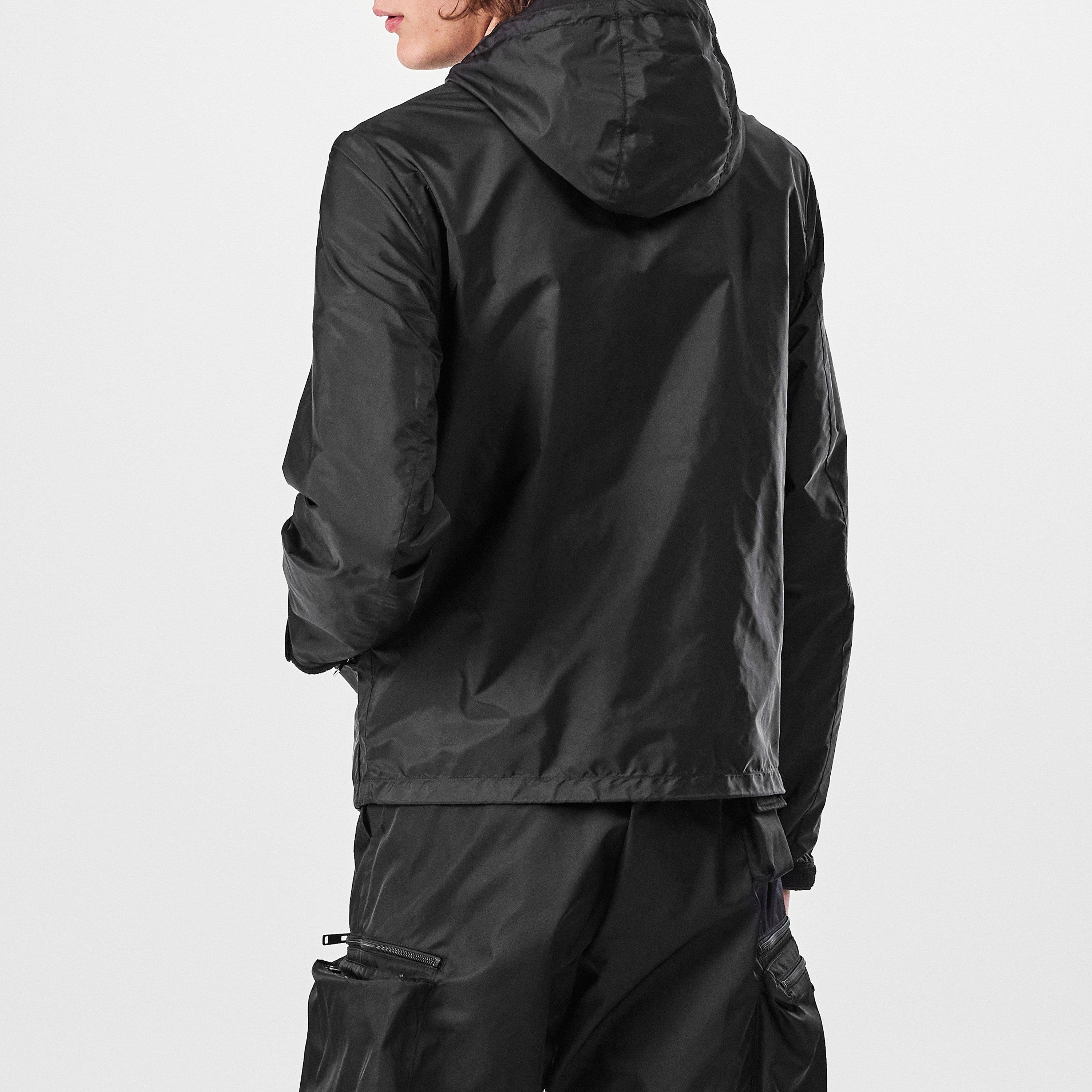 Black - Prada - Men's Hooded Long Sleeve Windbreaker - 4