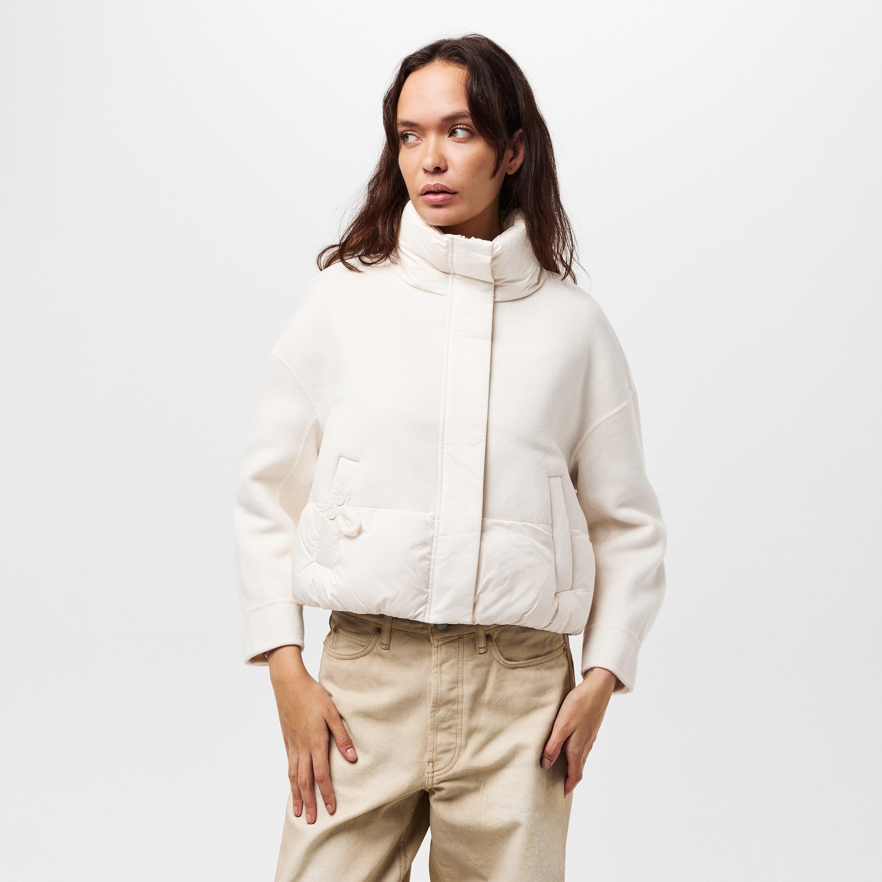 Cream - Raey - Women's Quilted Cropped Puffer Jacket - 3