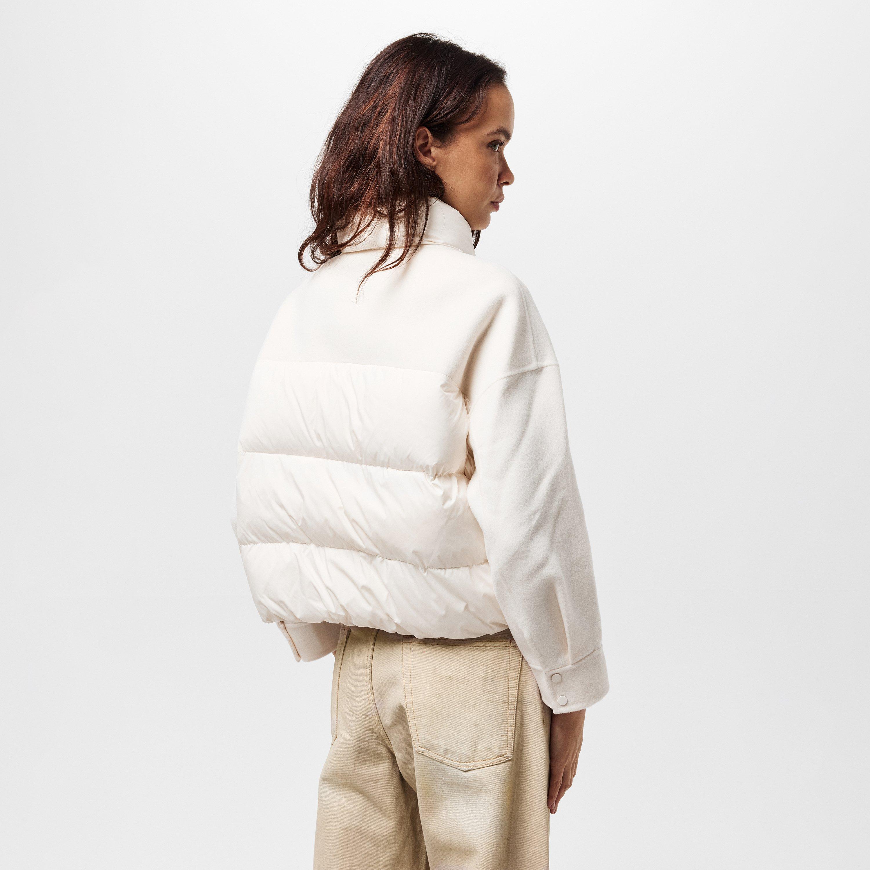 Cream - Raey - Women's Quilted Cropped Puffer Jacket - 4