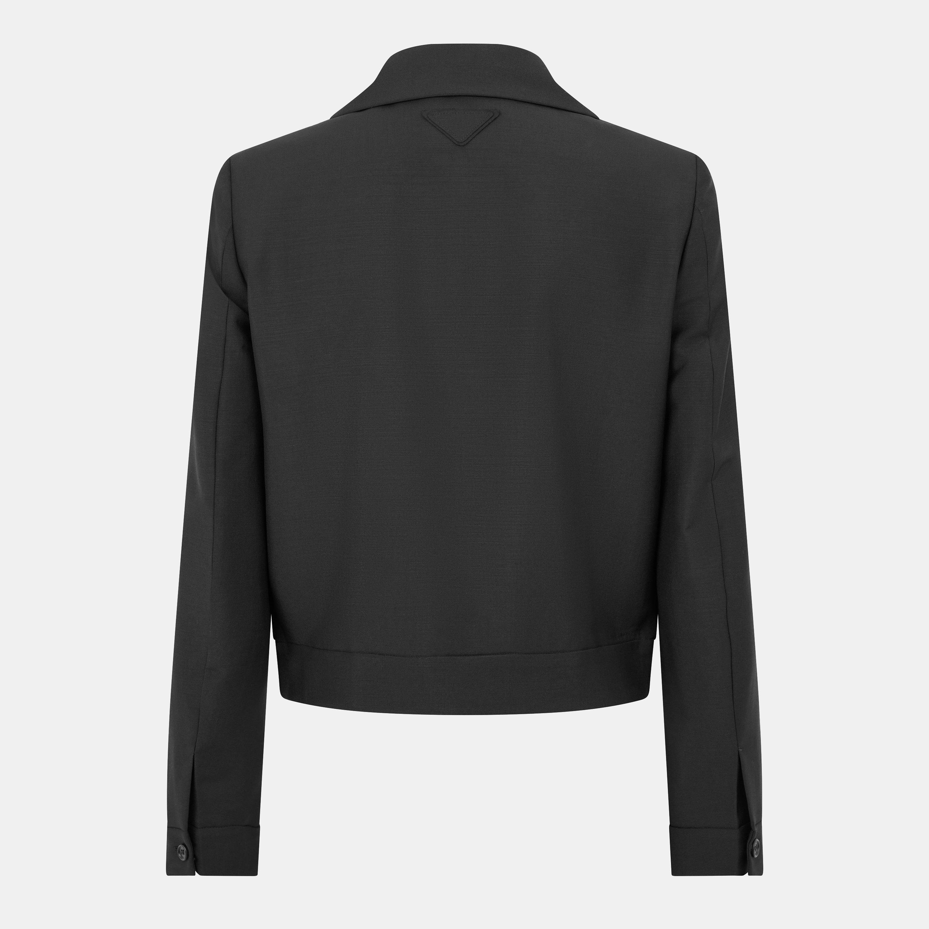 Black - Prada - Men's Mohair Wool Blend Long Sleeve Blazer - 2