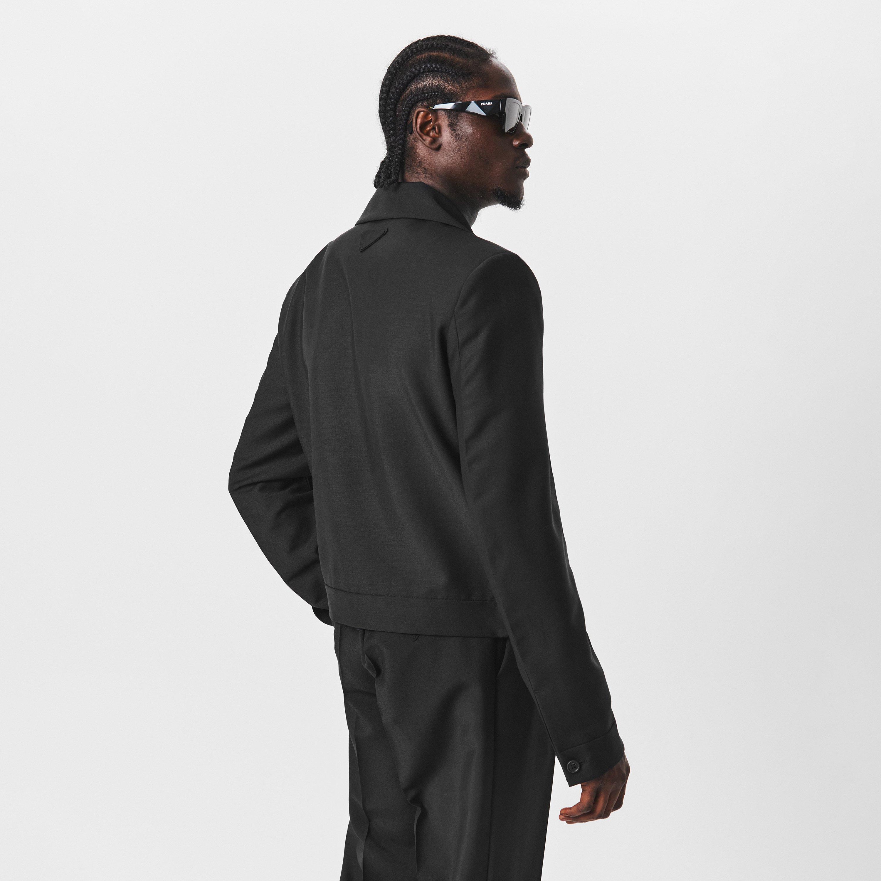 Black - Prada - Men's Mohair Wool Blend Long Sleeve Blazer - 4