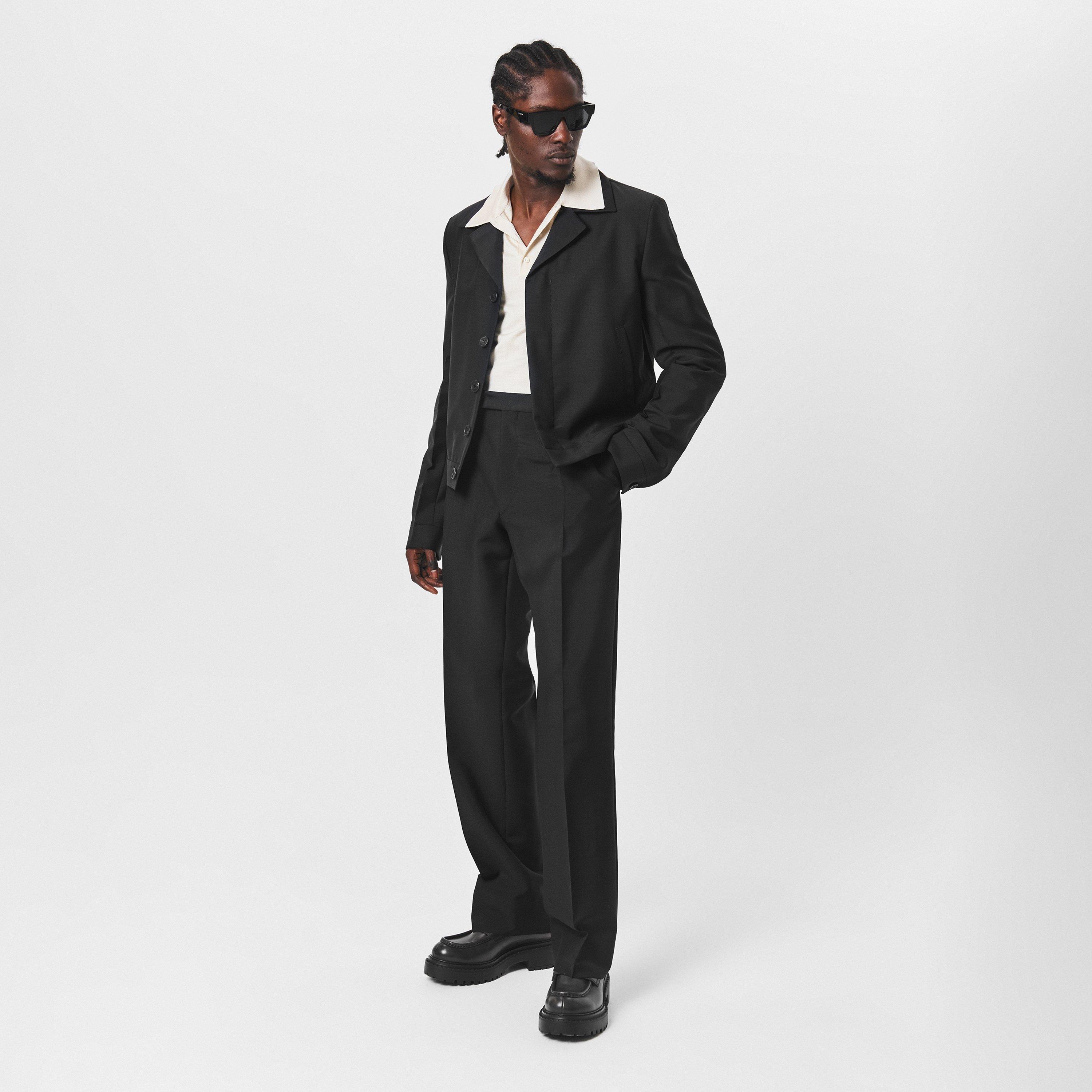 Black - Prada - Men's Mohair Wool Blend Long Sleeve Blazer - 6