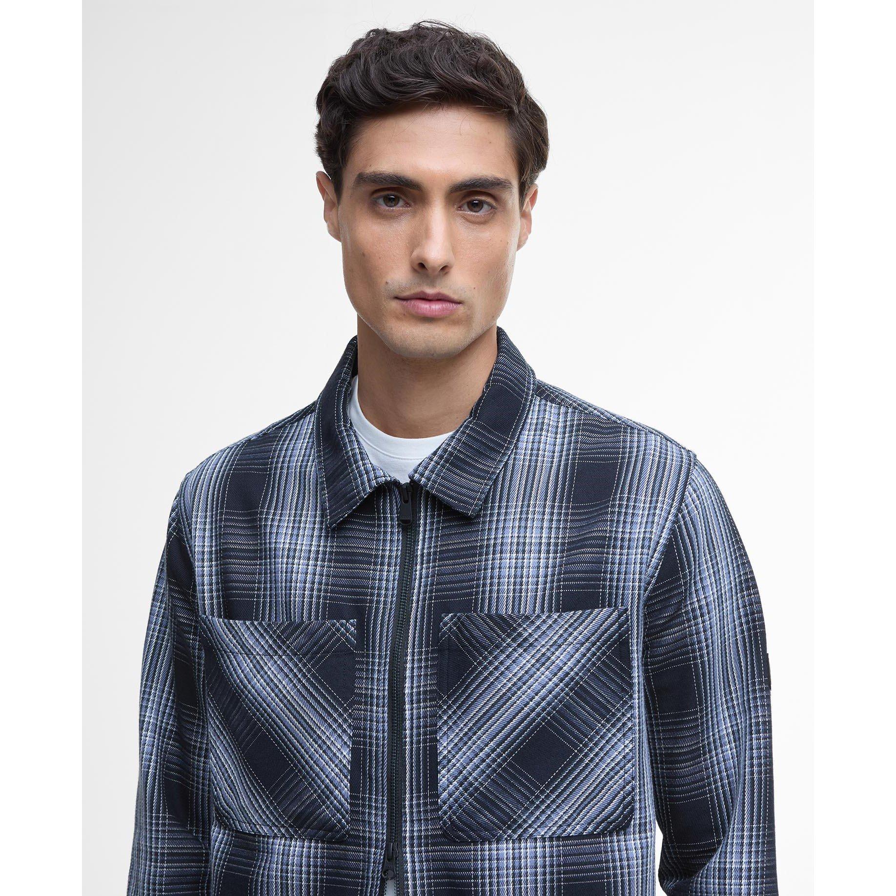 Black BK11 - Barbour International - Men's Arne Cotton Long Sleeve Full Zip Overshirt - 4