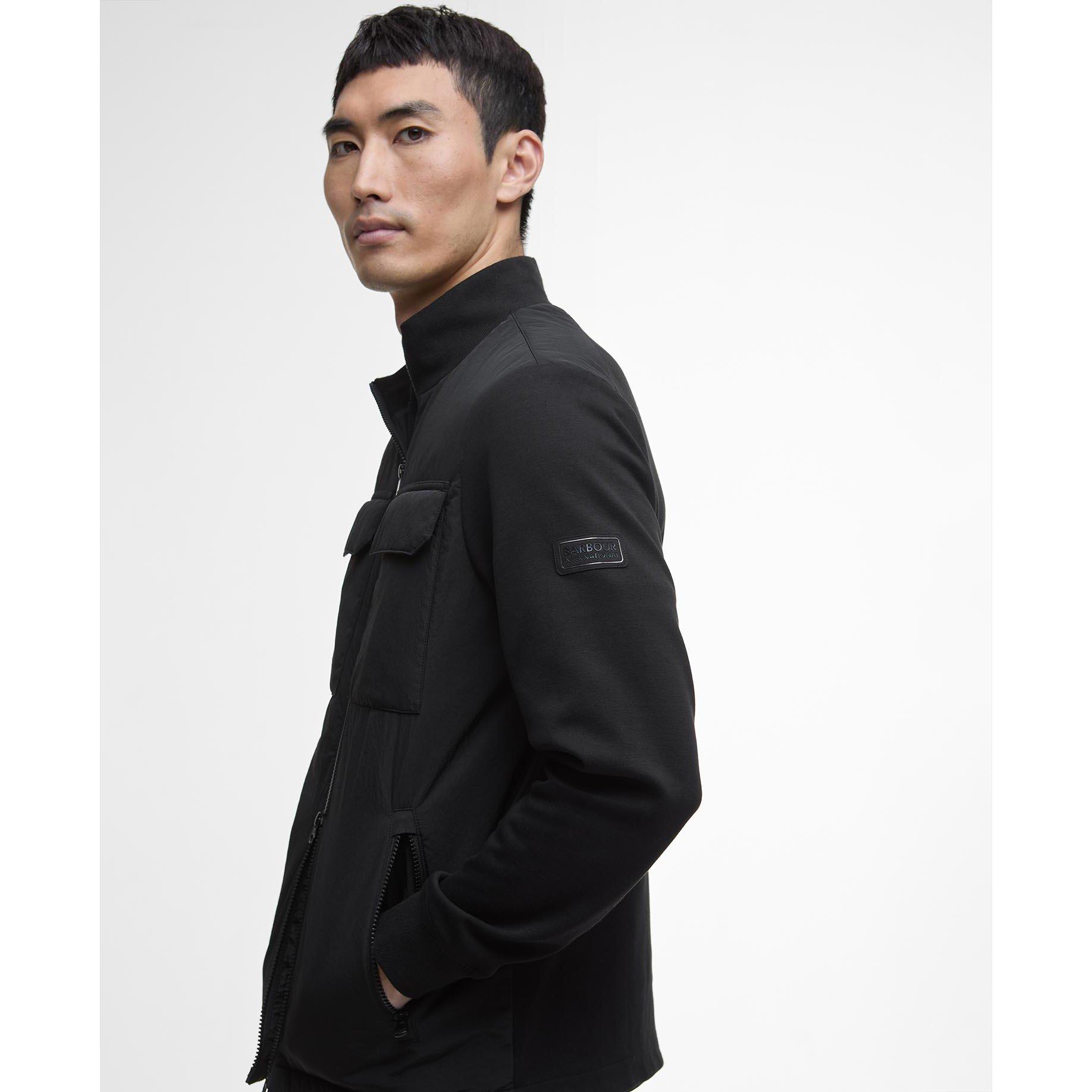 Black BK11 - Barbour International - Men's Ethan Quilted Long Sleeve Hybrid Jacket - 7