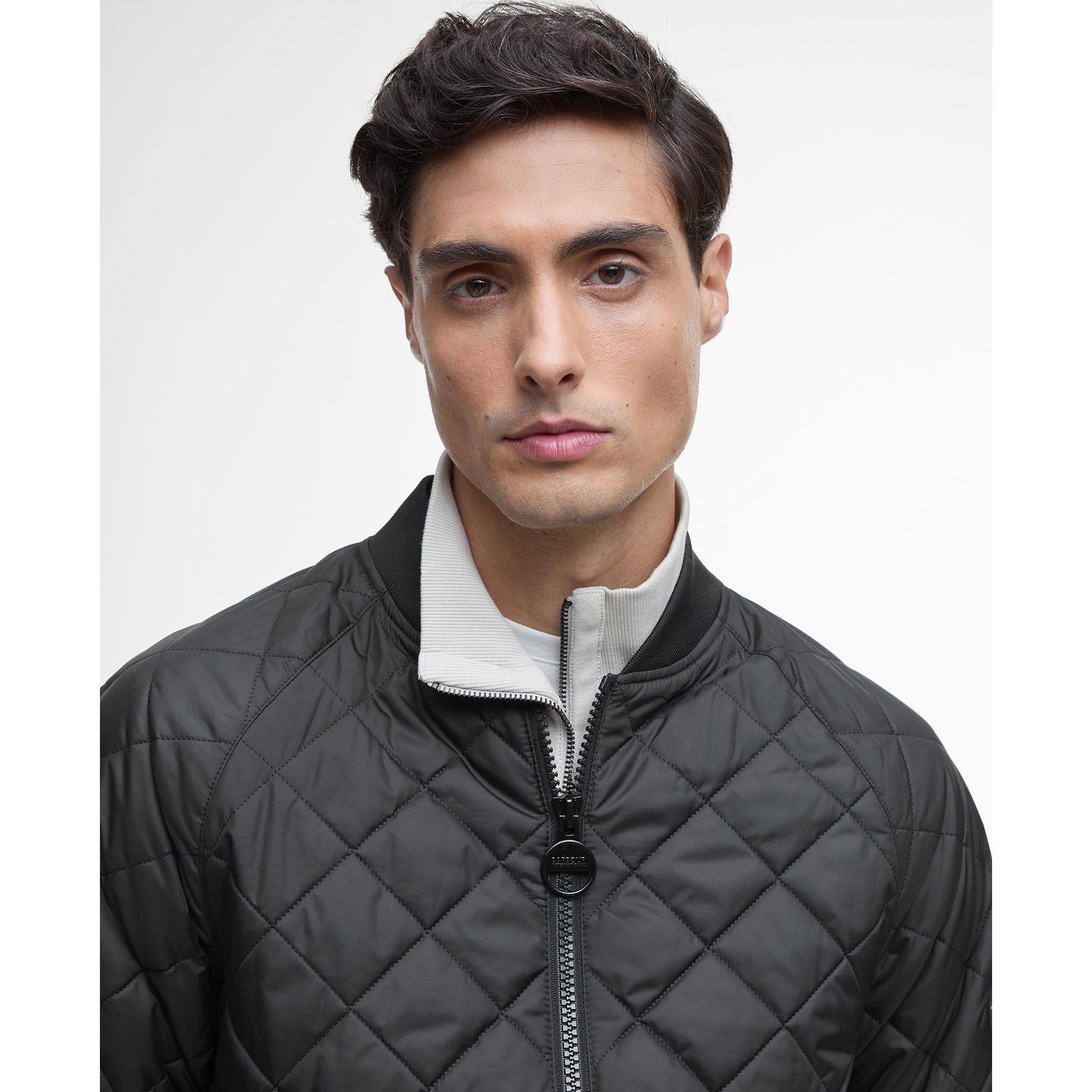 Black BK11 - Barbour International - Men's Harfell Long Sleeve Quilted Jacket - 7