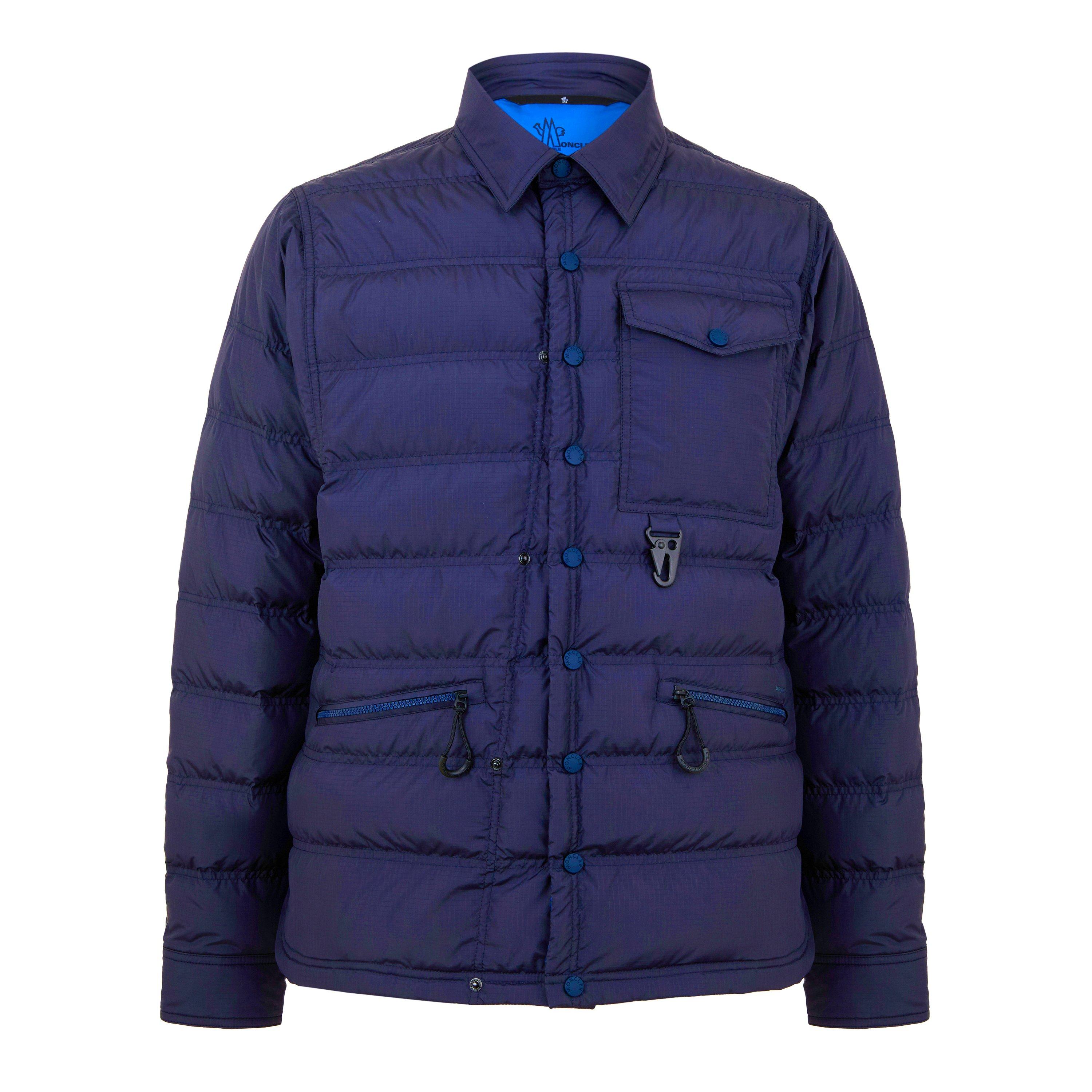 Navy 778 - Moncler Grenoble - Men's Lavachey Navy Blue 90/10 Goose Down Long Sleeve Short Puffer Jacket - 1