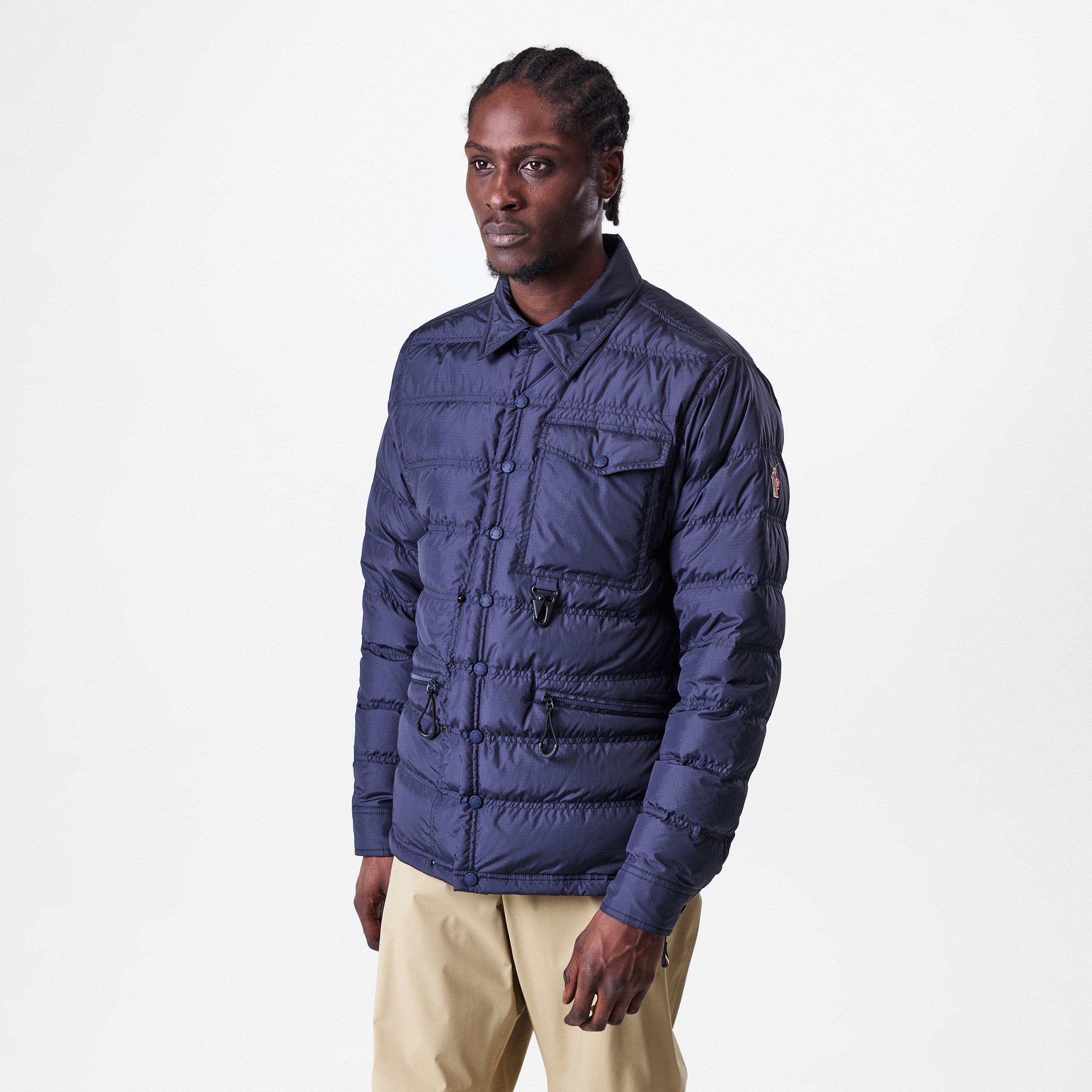 Navy 778 - Moncler Grenoble - Men's Lavachey Navy Blue 90/10 Goose Down Long Sleeve Short Puffer Jacket - 3