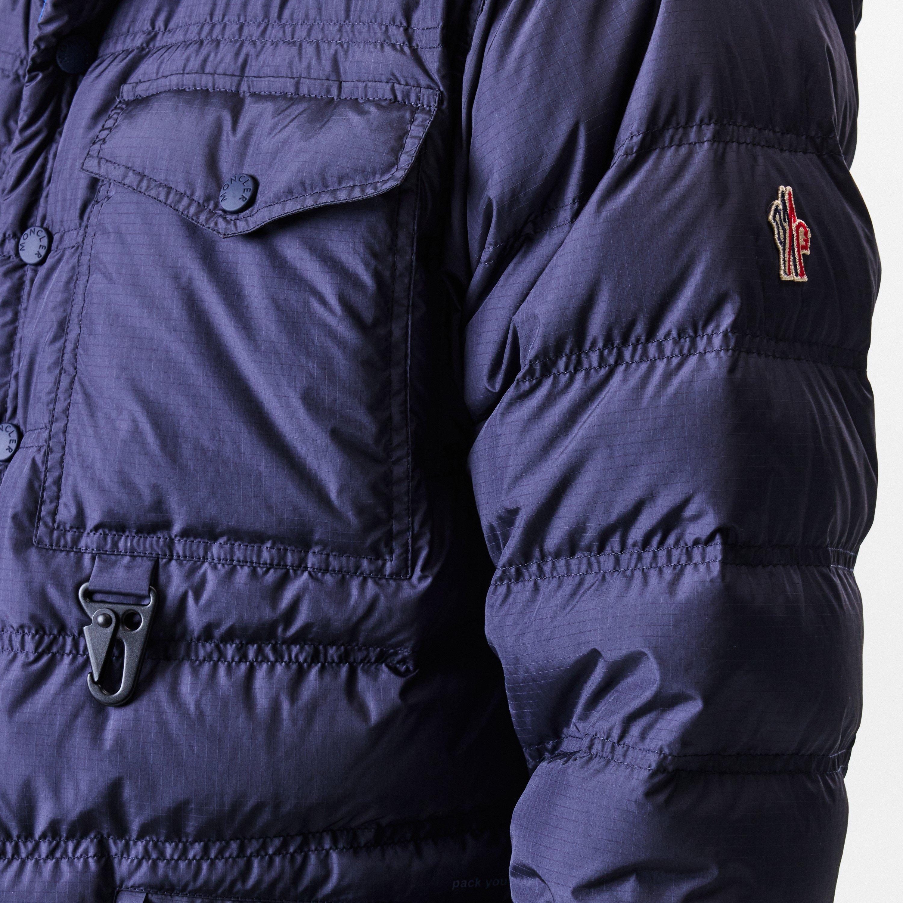 Navy 778 - Moncler Grenoble - Men's Lavachey Navy Blue 90/10 Goose Down Long Sleeve Short Puffer Jacket - 5
