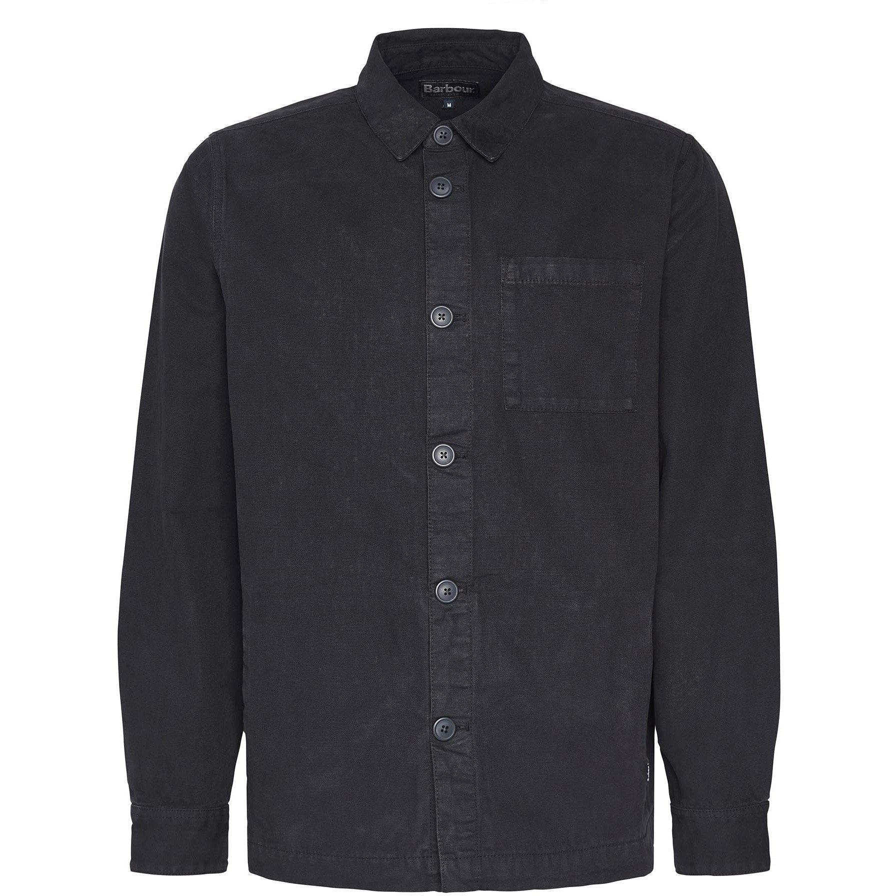 Navy NY91 - Barbour - Mens Washed Cotton Long Sleeve Overshirt - 1
