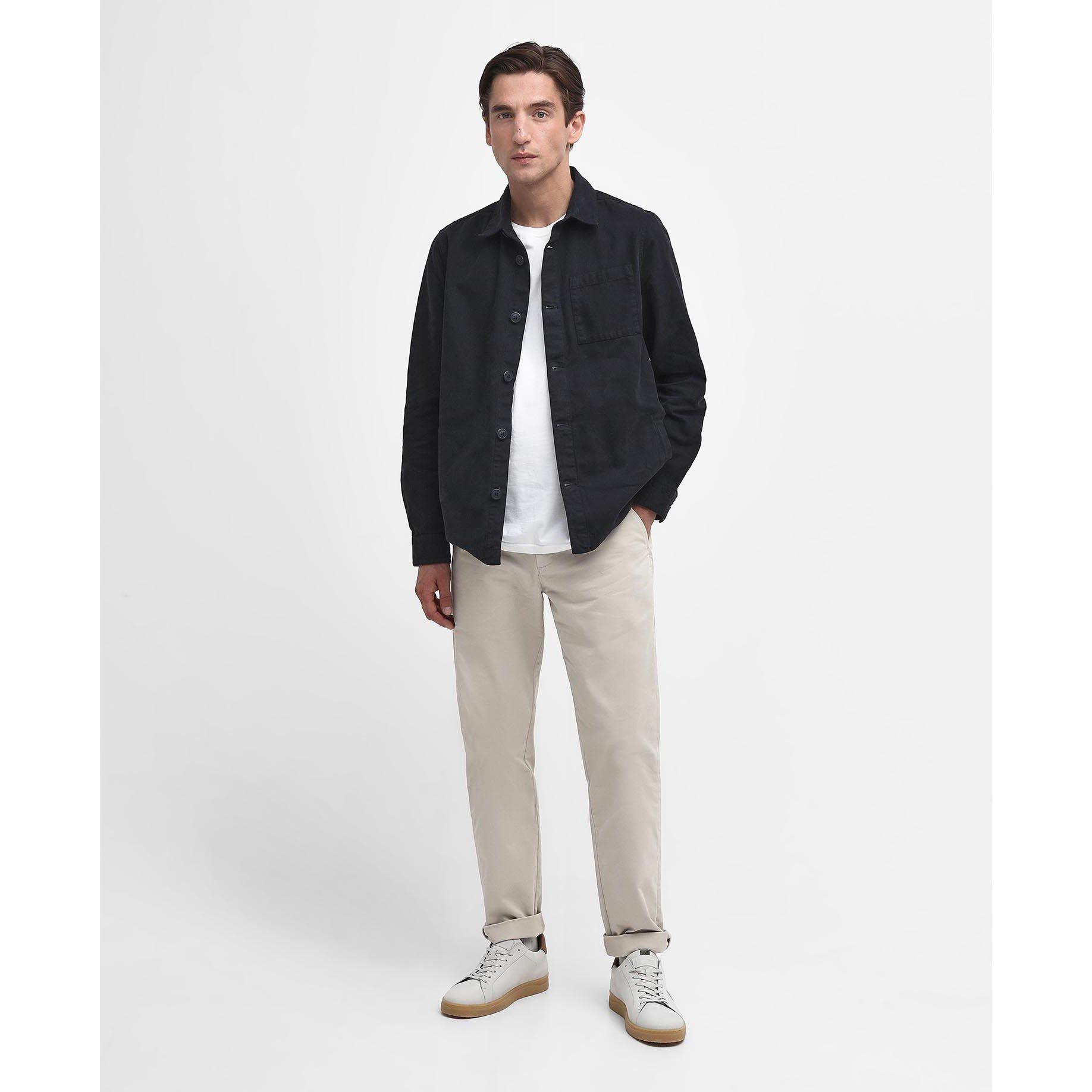 Navy NY91 - Barbour - Mens Washed Cotton Long Sleeve Overshirt - 4