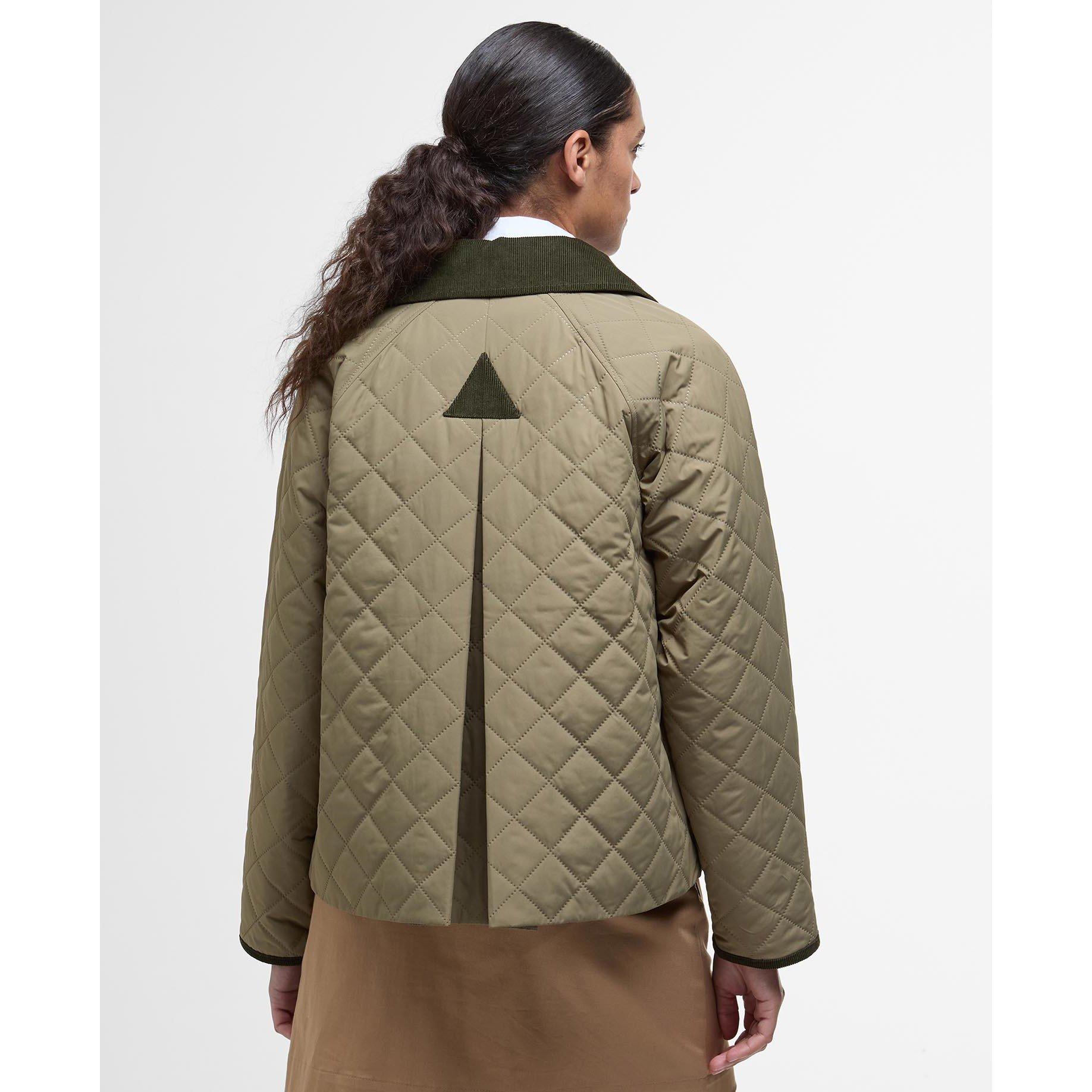 Dusky Green - Barbour - Women's Anise Corduroy-Trim Long Sleeve Quilted Jacket - 2