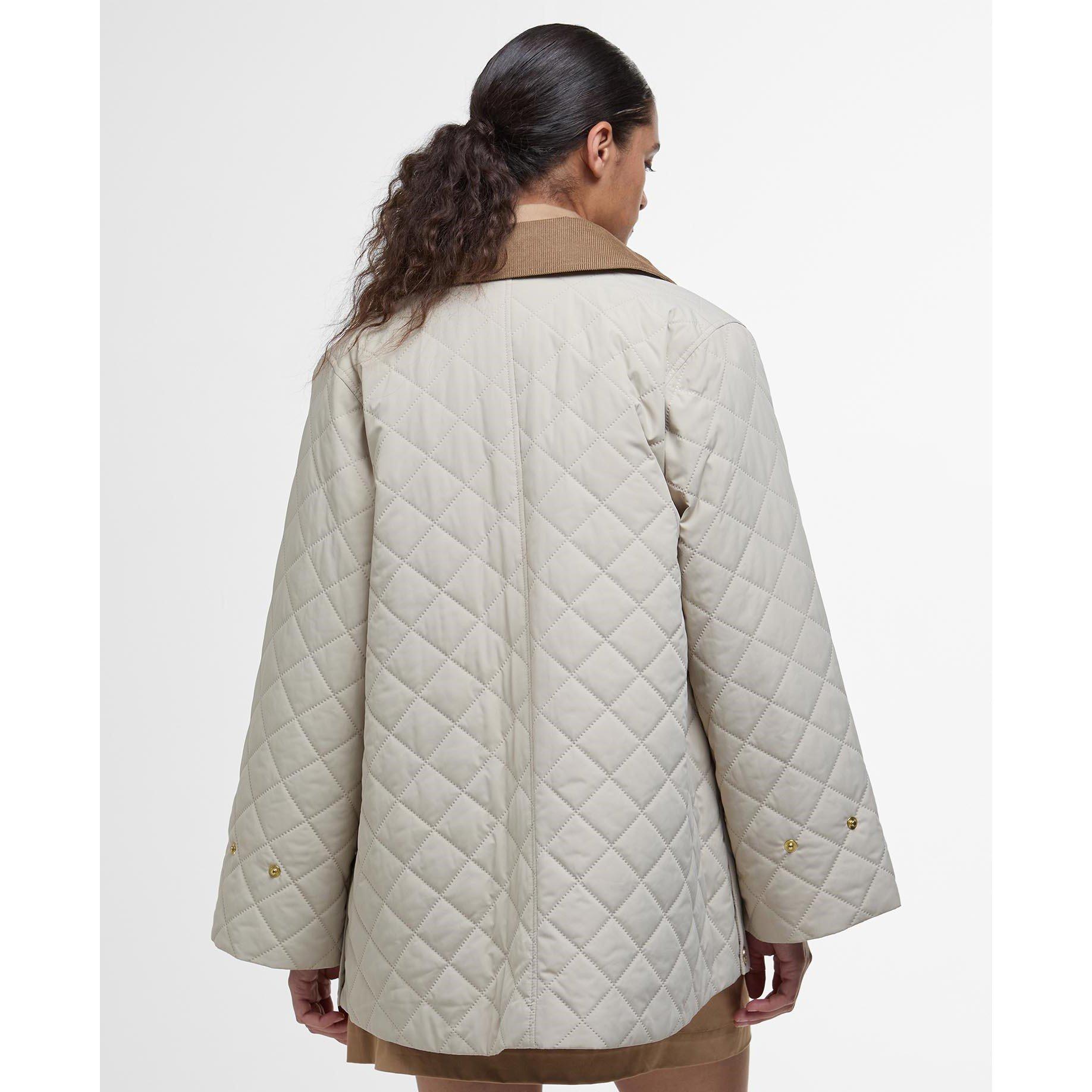 Light Sand/An - Barbour - Women's Corinne Corduroy Trim Long Sleeve Quilted Jacket - 2